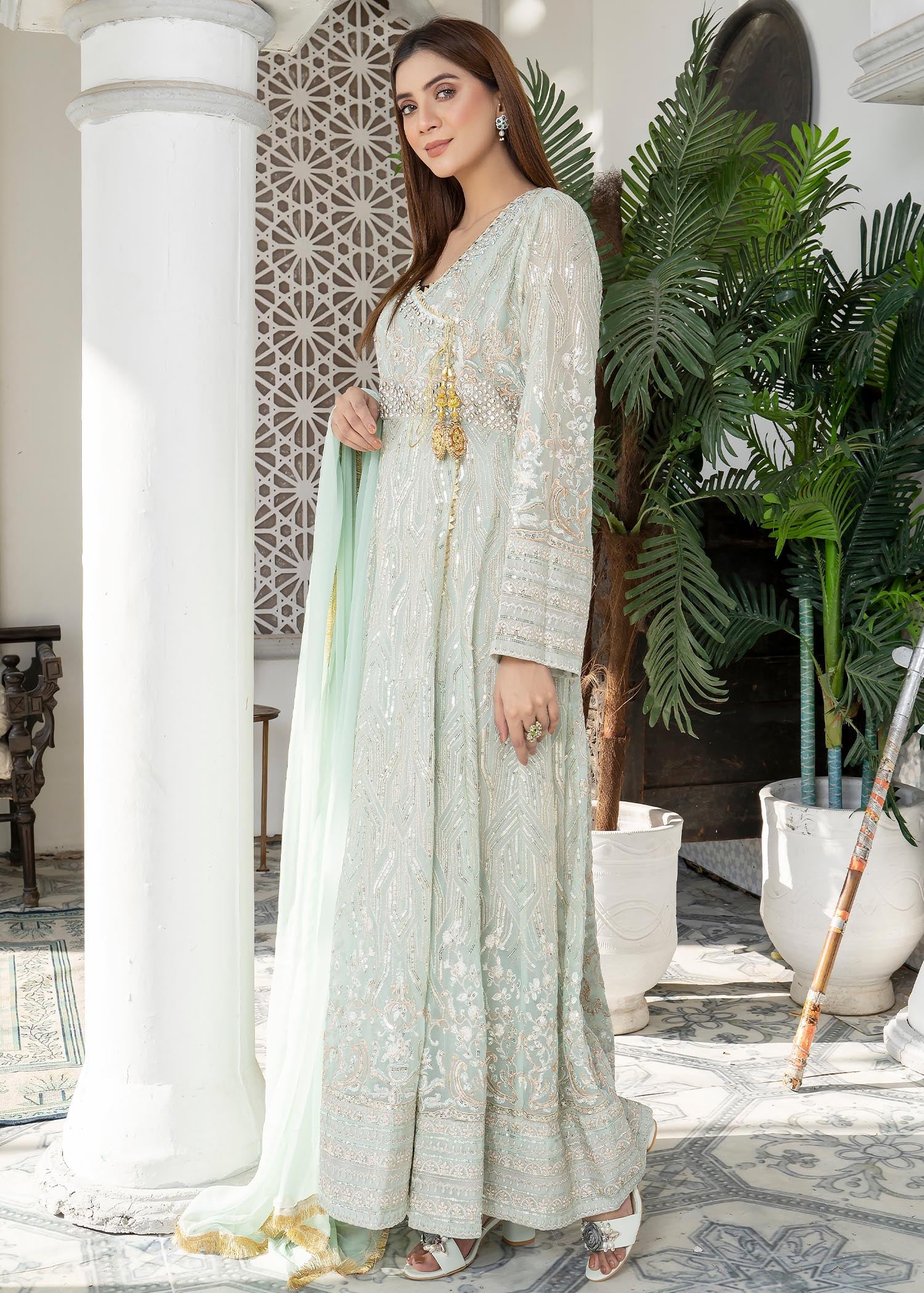 Manahils Angrakha 105 AQUA Women 3pcs