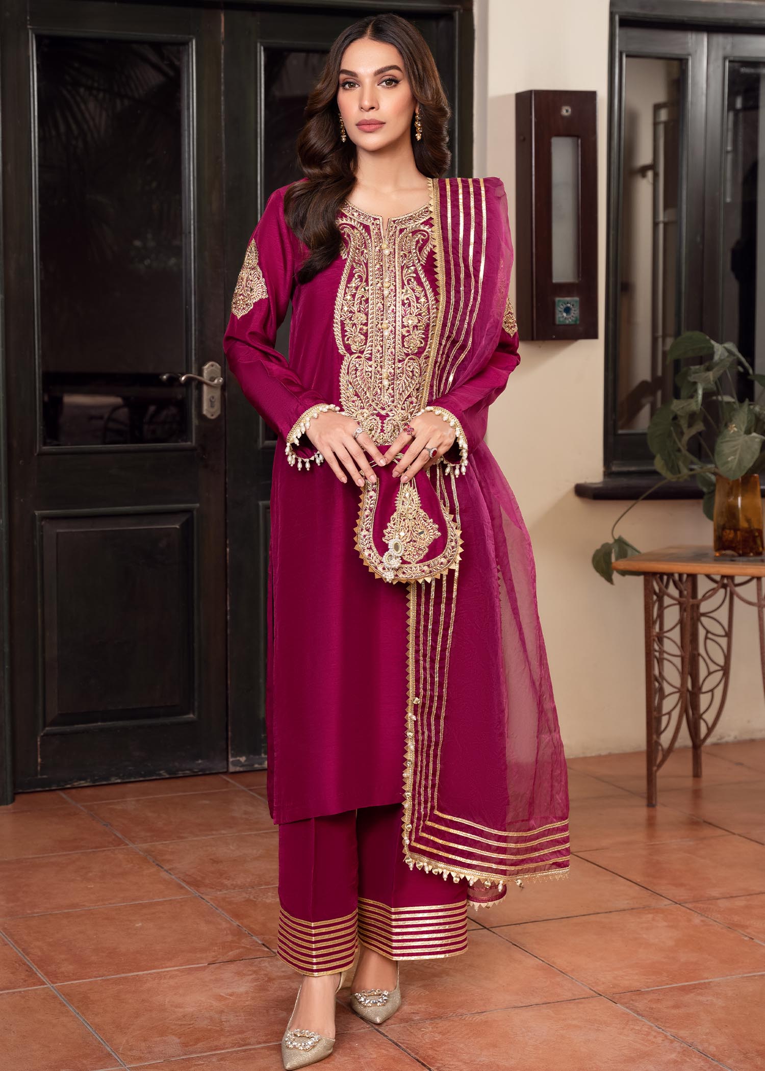 Rang-e-Haya Zareen Magenta Purplea Women 3pcs