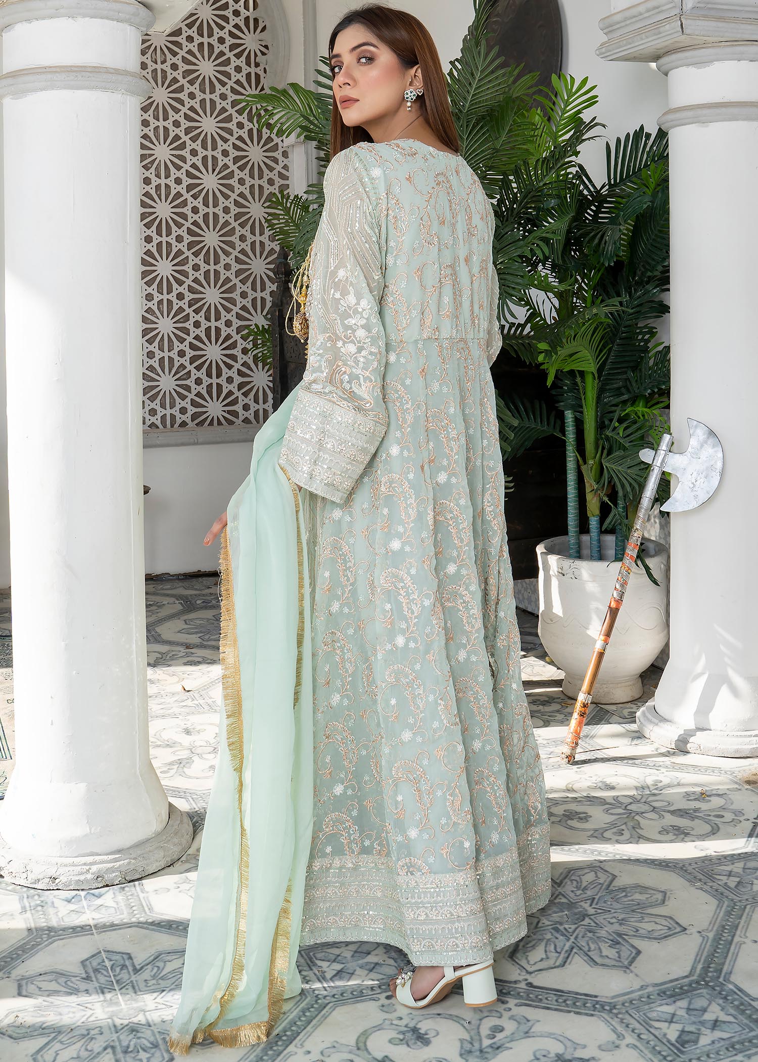 Manahils Angrakha 105 AQUA Women 3pcs