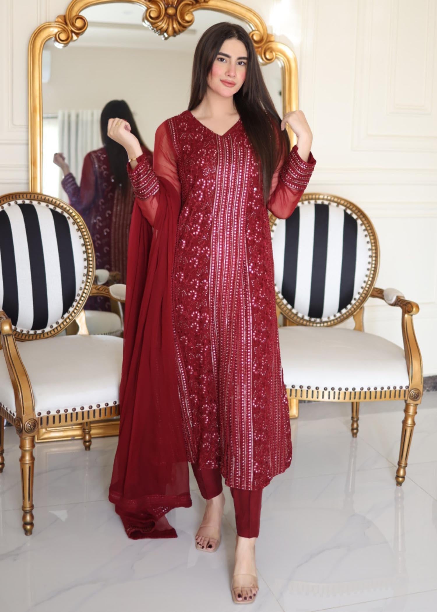 Rang-e-Haya Hoor / Maroon Women 4pcs