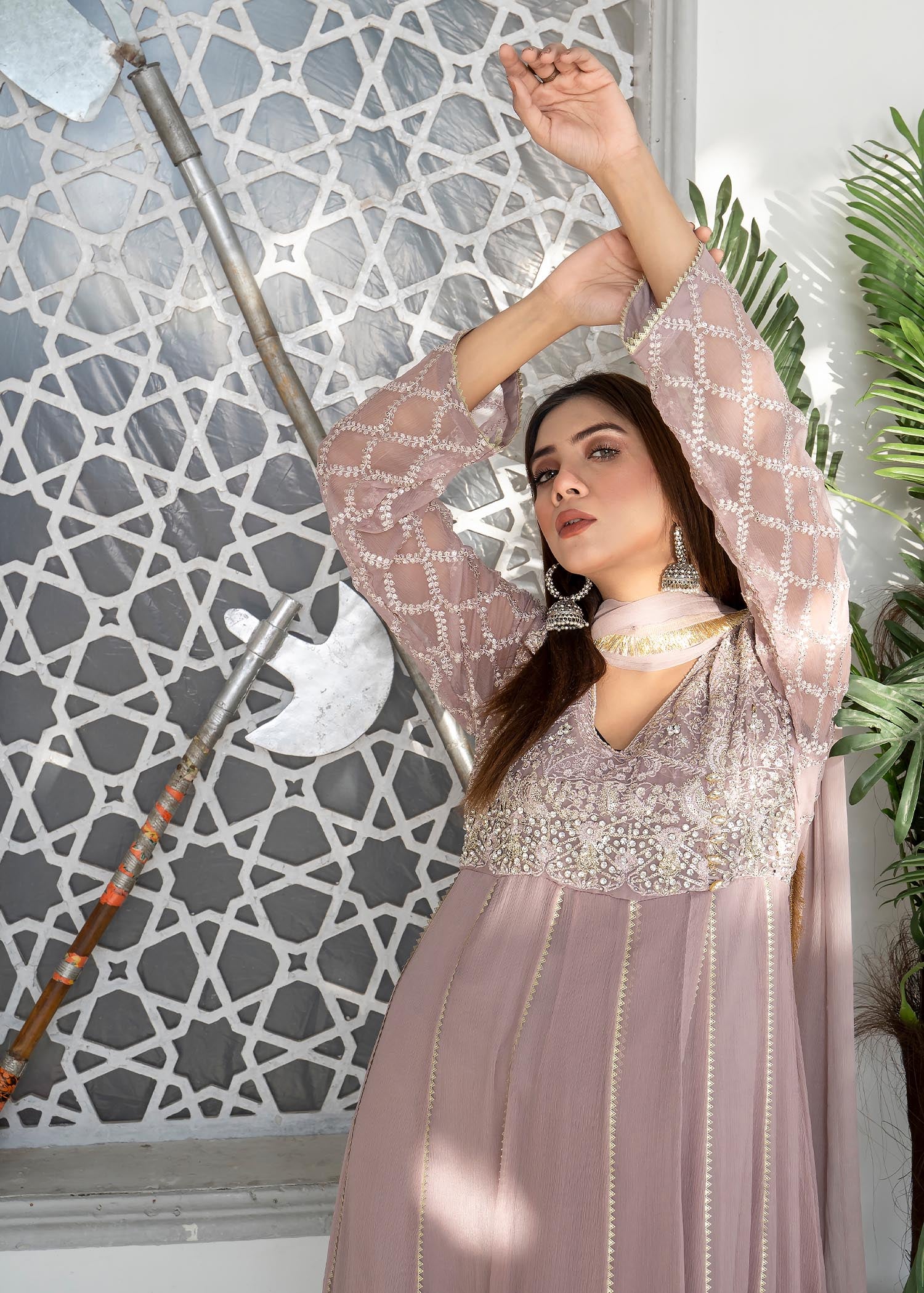 Manahils Anarkali 108 LILAC Women 3pcs