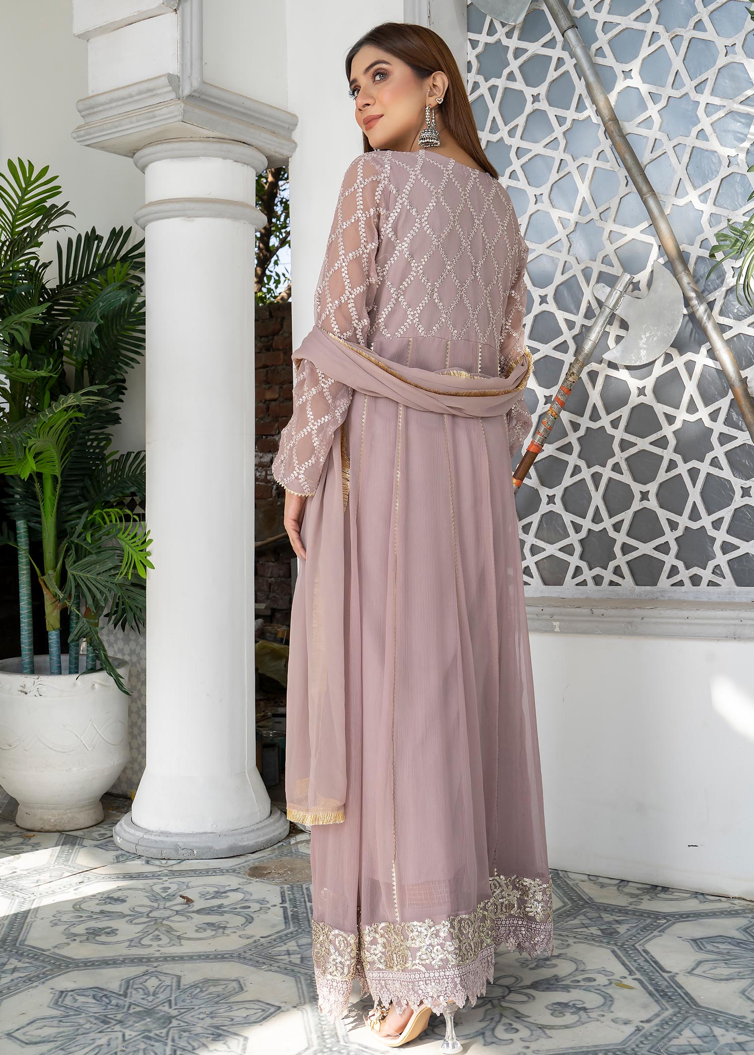 Manahils Anarkali 108 LILAC Women 3pcs