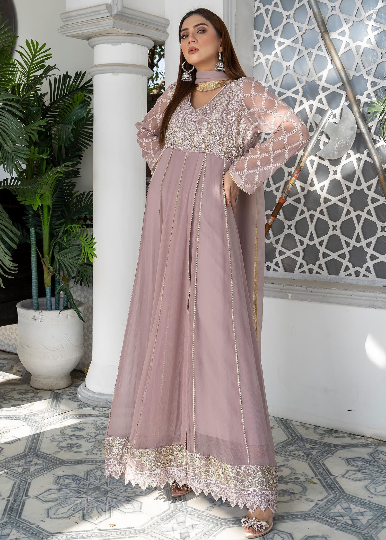 Manahils Anarkali 108 LILAC Women 3pcs