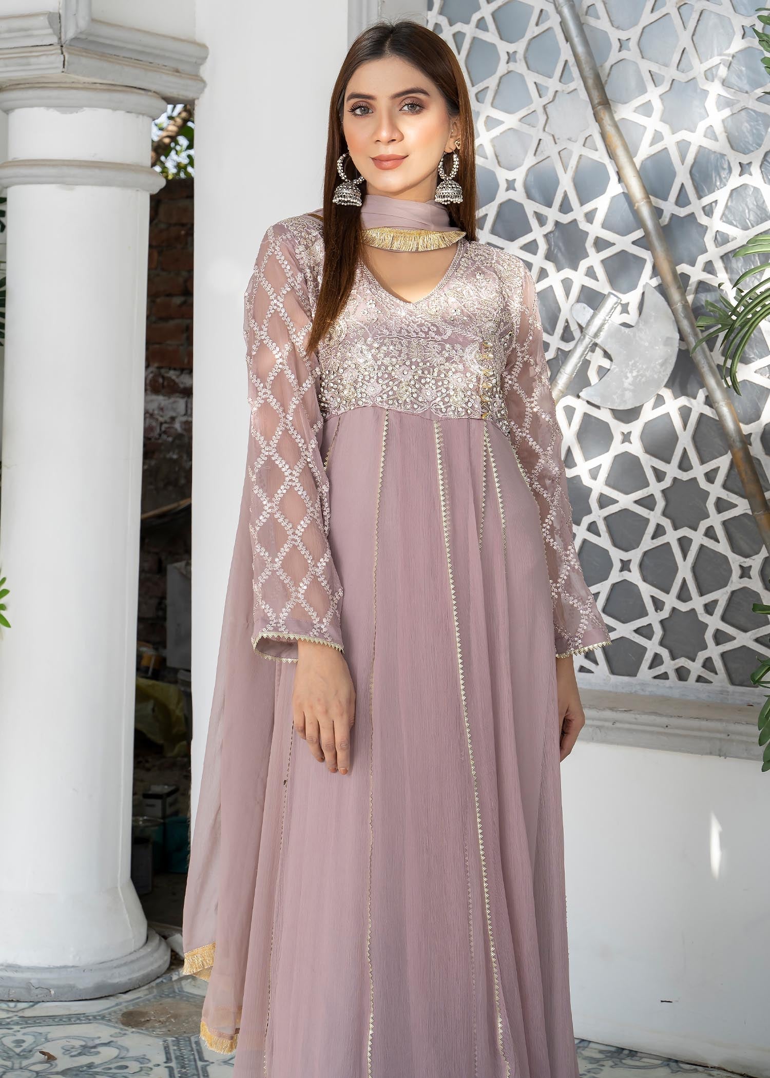 Manahils Anarkali 108 LILAC Women 3pcs