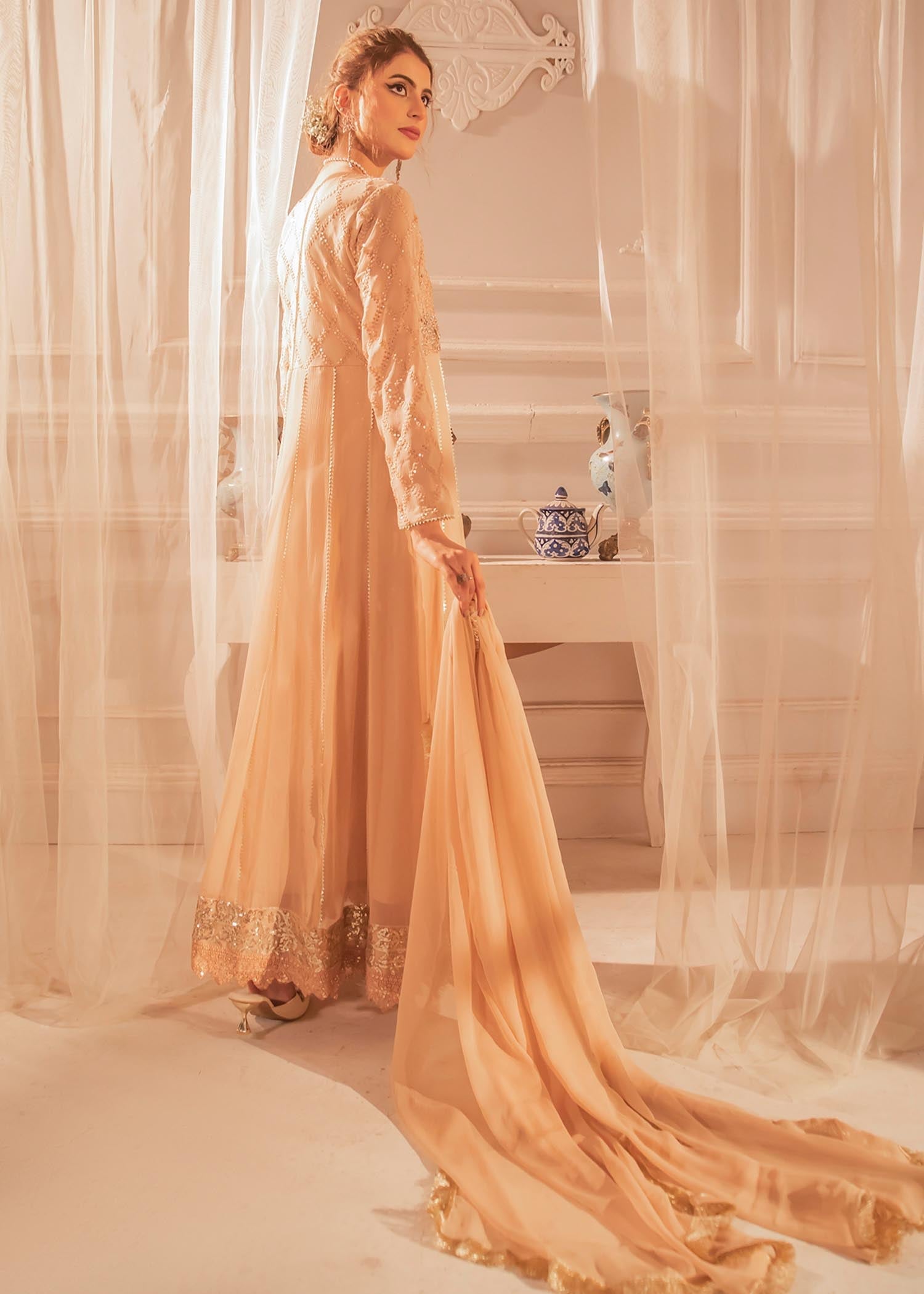 Manahils Anarkali 108 Peach Women 3pcs