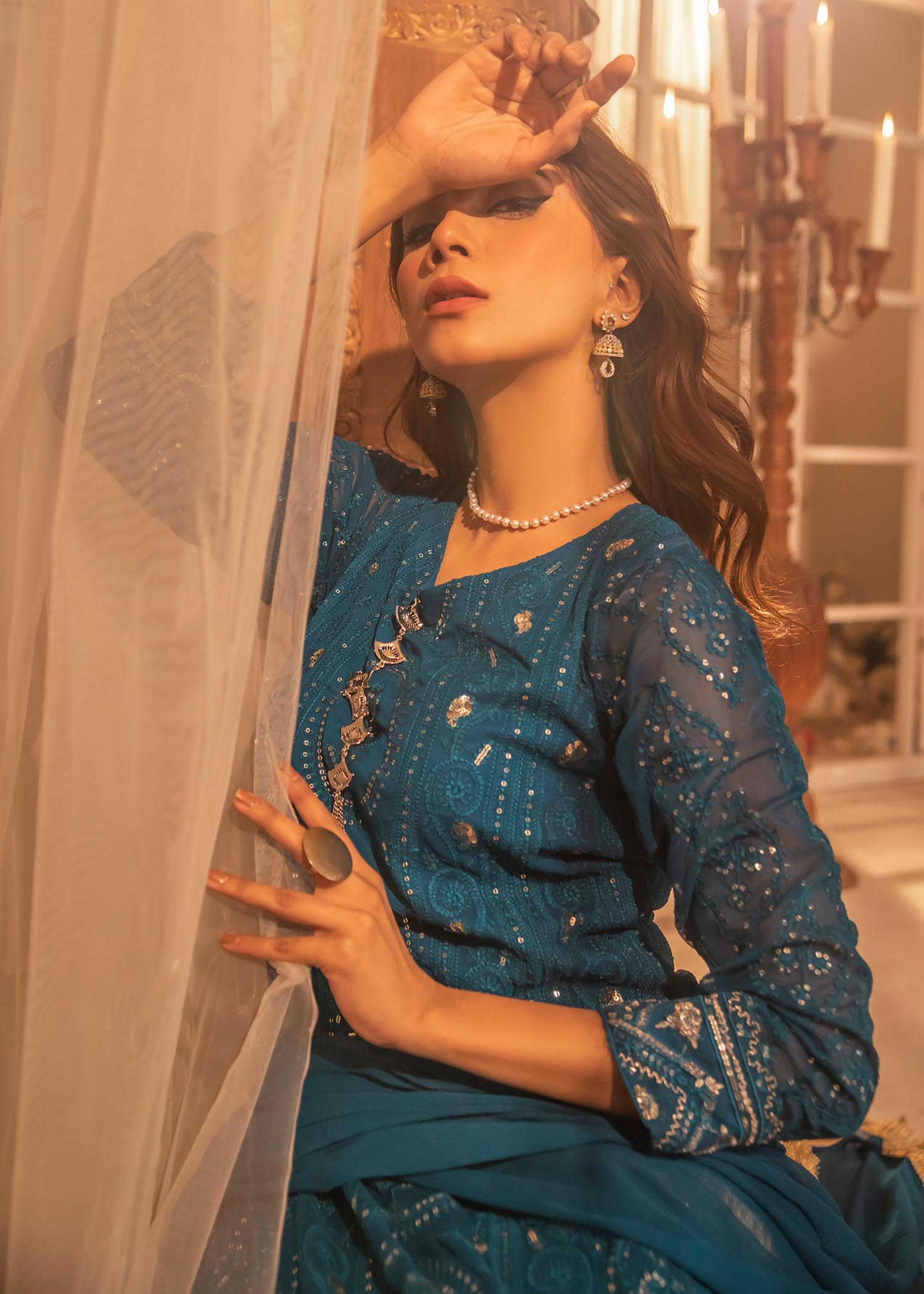 Manahils Maxi 098 Blue Women 3pcs