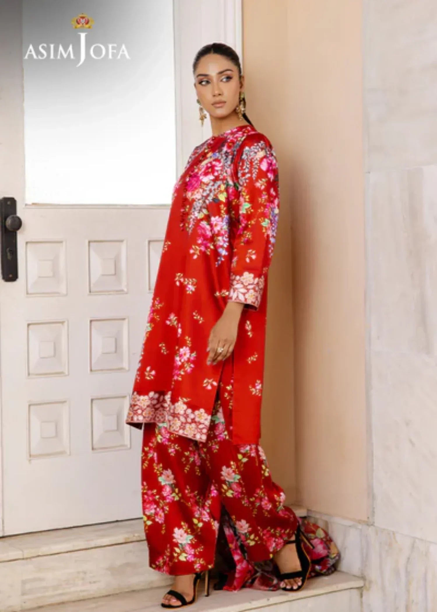 Asim Jofa AJPB 197 EMBROIDERED CHARMEUSE SILK STITCHED Women 3pcs