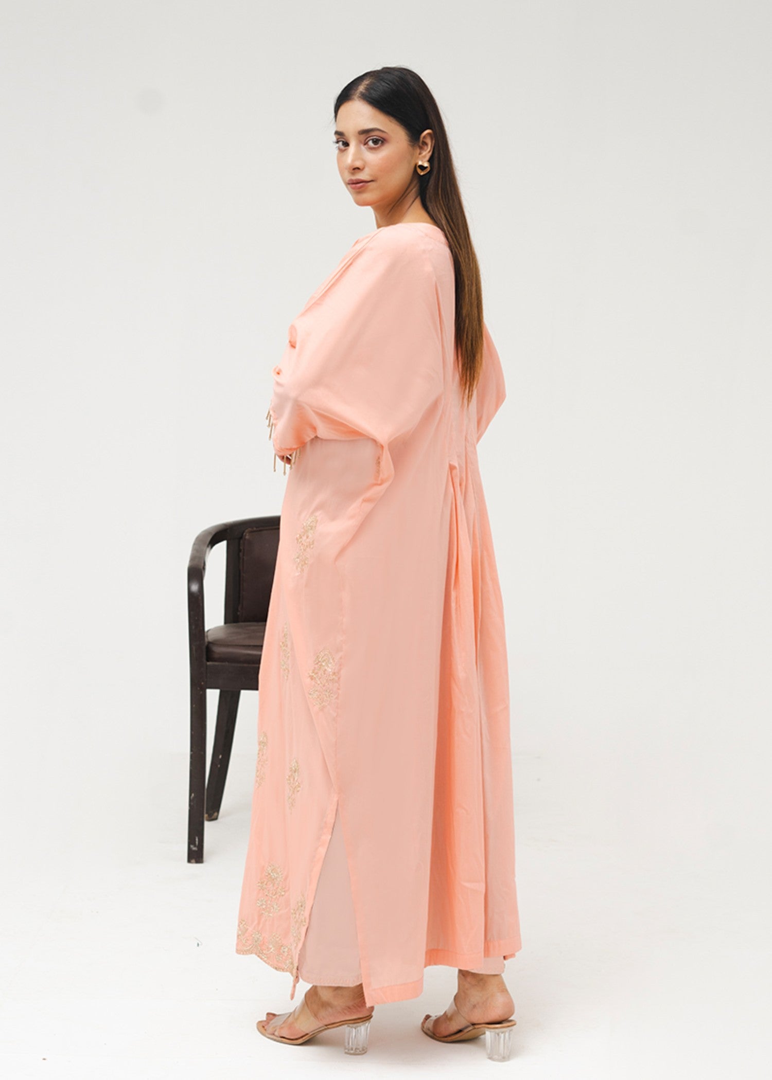 Kross Kulture Embroidered Cotton Silk Kaftan 01555 Women 1pcs