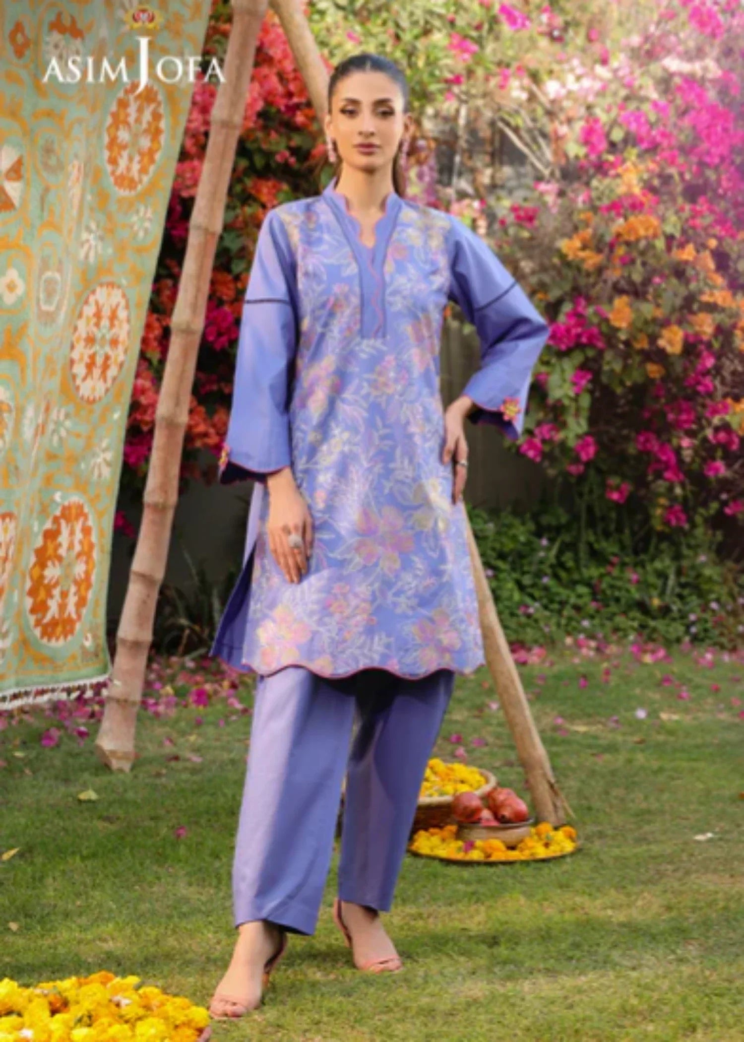 Asim Jofa AJPB 180 EMBROIDERED CAMBRIC STITCHED Women 2pcs