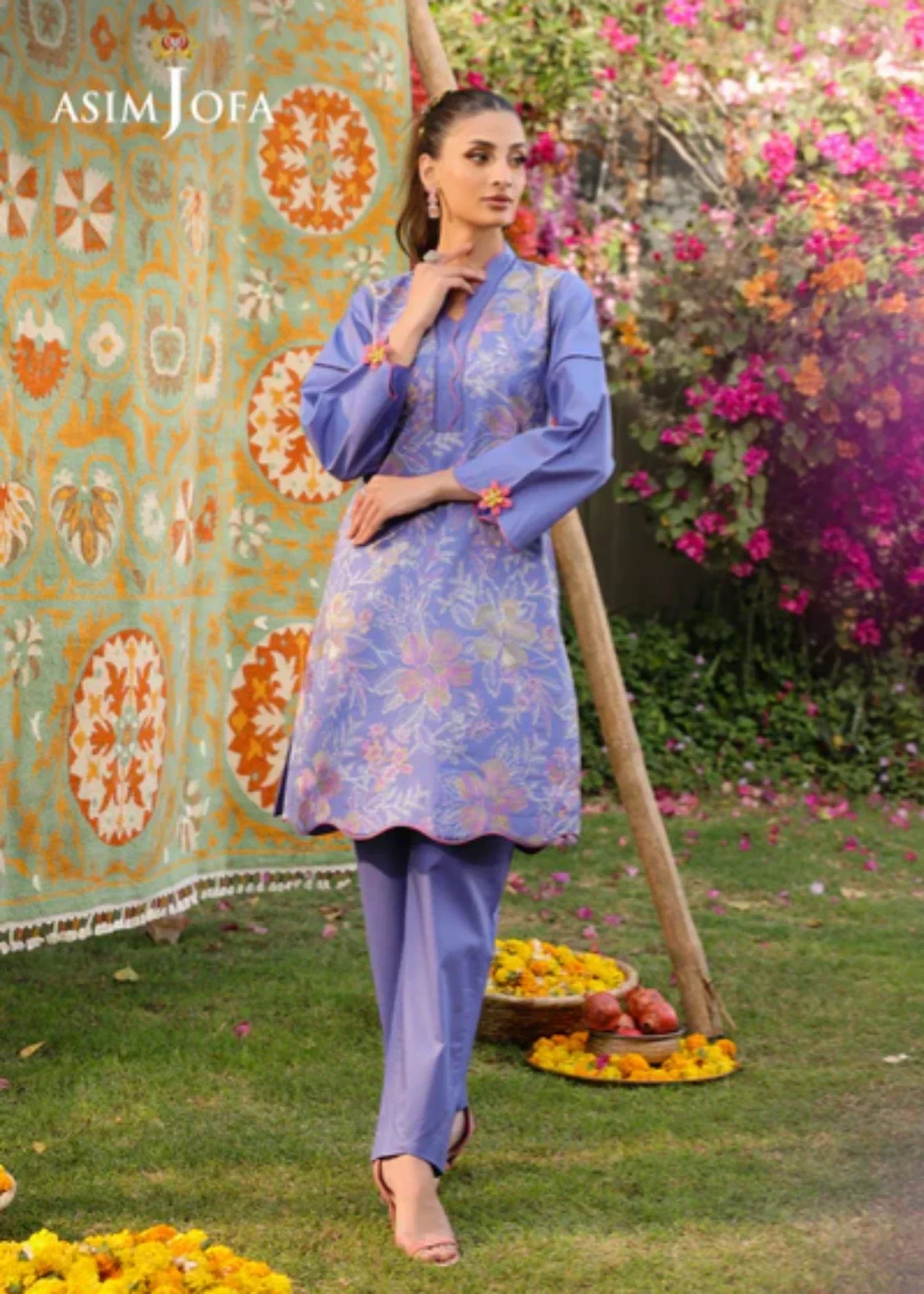 Asim Jofa AJPB 180 EMBROIDERED CAMBRIC STITCHED Women 2pcs