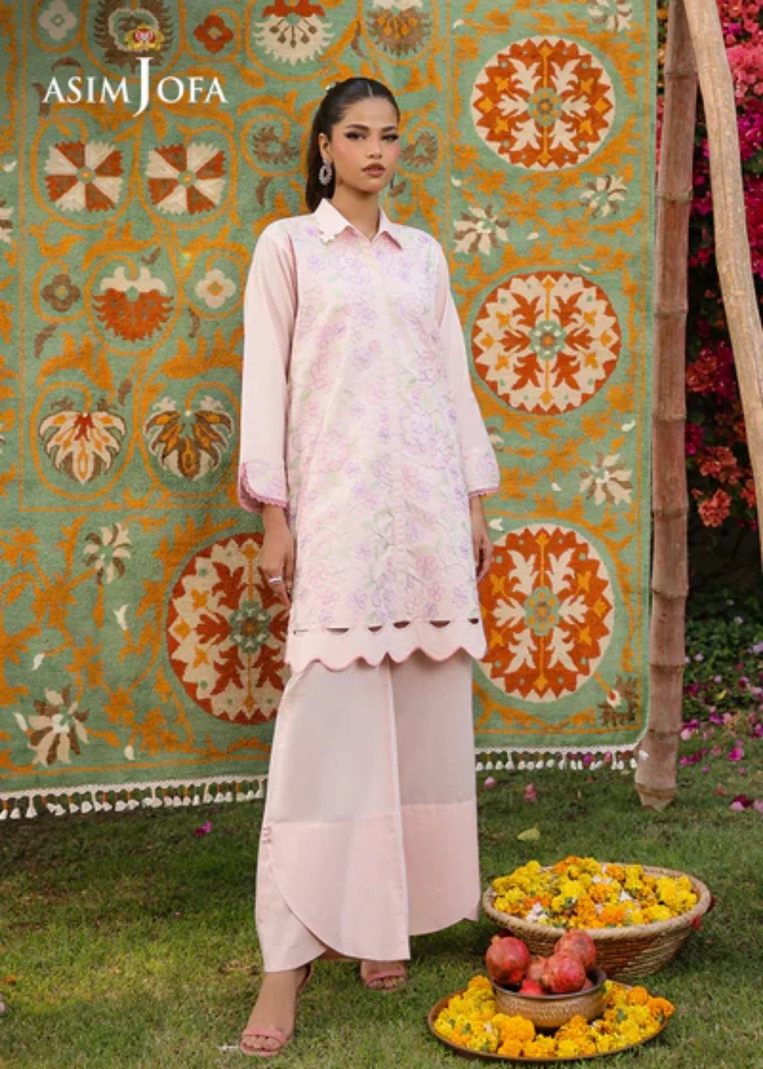 Asim Jofa AJPB 182 EMBROIDERED CAMBRIC STITCHED Women 2pcs