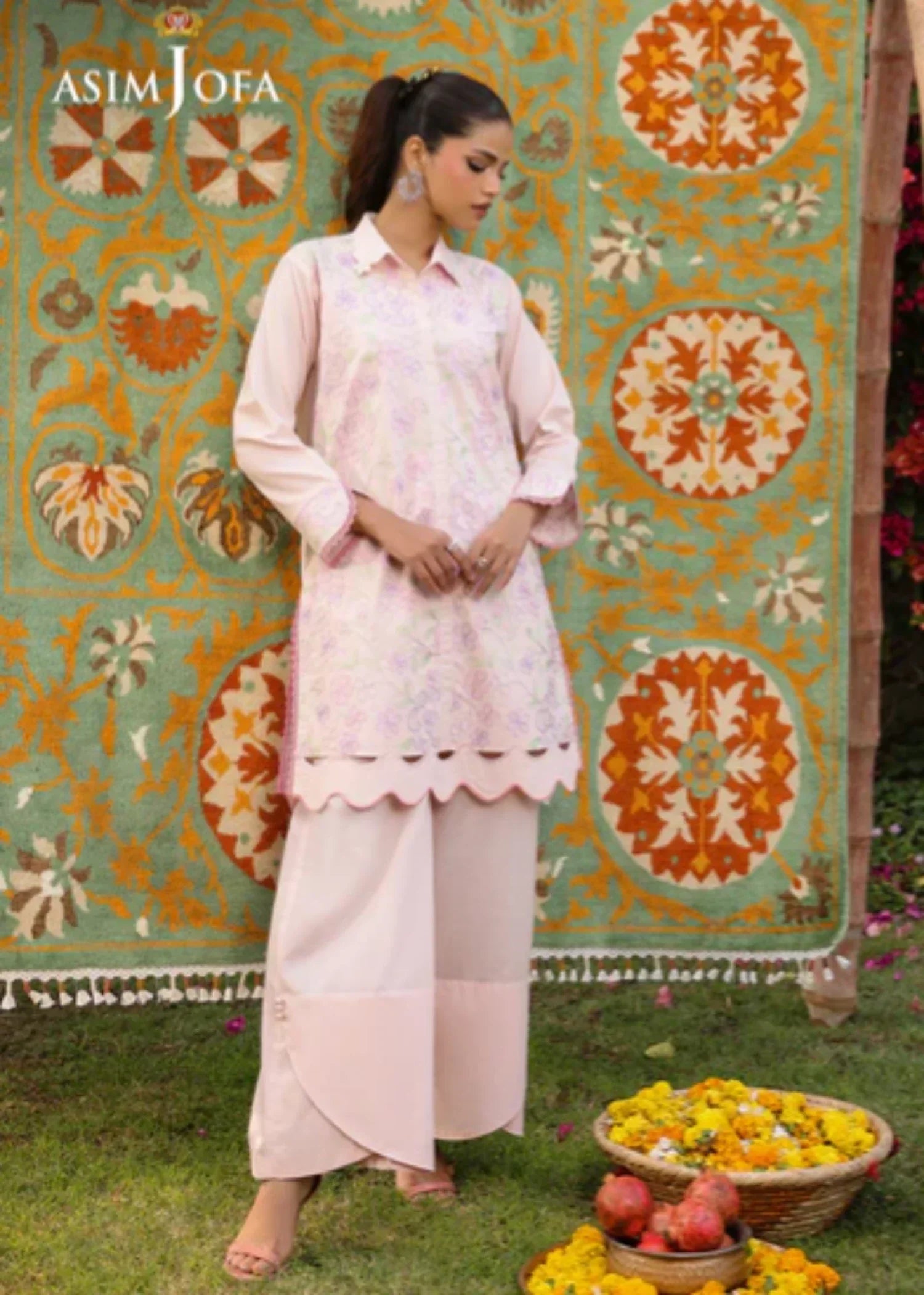 Asim Jofa AJPB 182 EMBROIDERED CAMBRIC STITCHED Women 2pcs