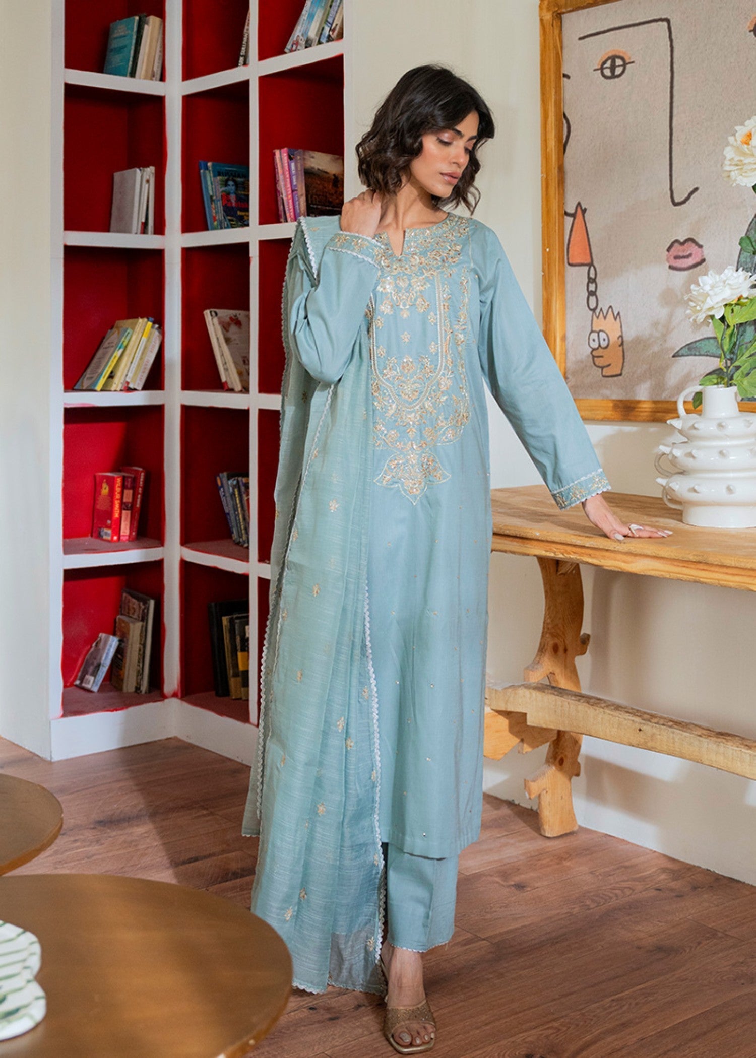 Kross Kulture Embroidered Lawn Suit 01520 Women 3pcs