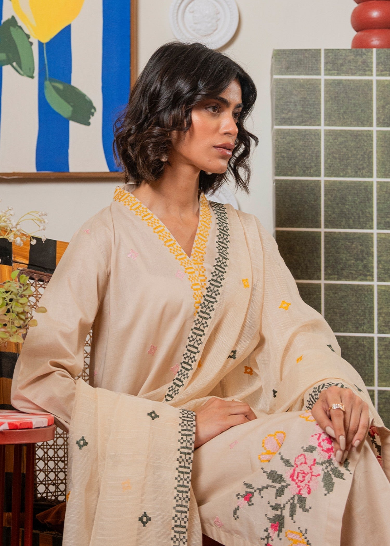 Kross Kulture Embroidered Lawn Suit 01521 Women 3pcs