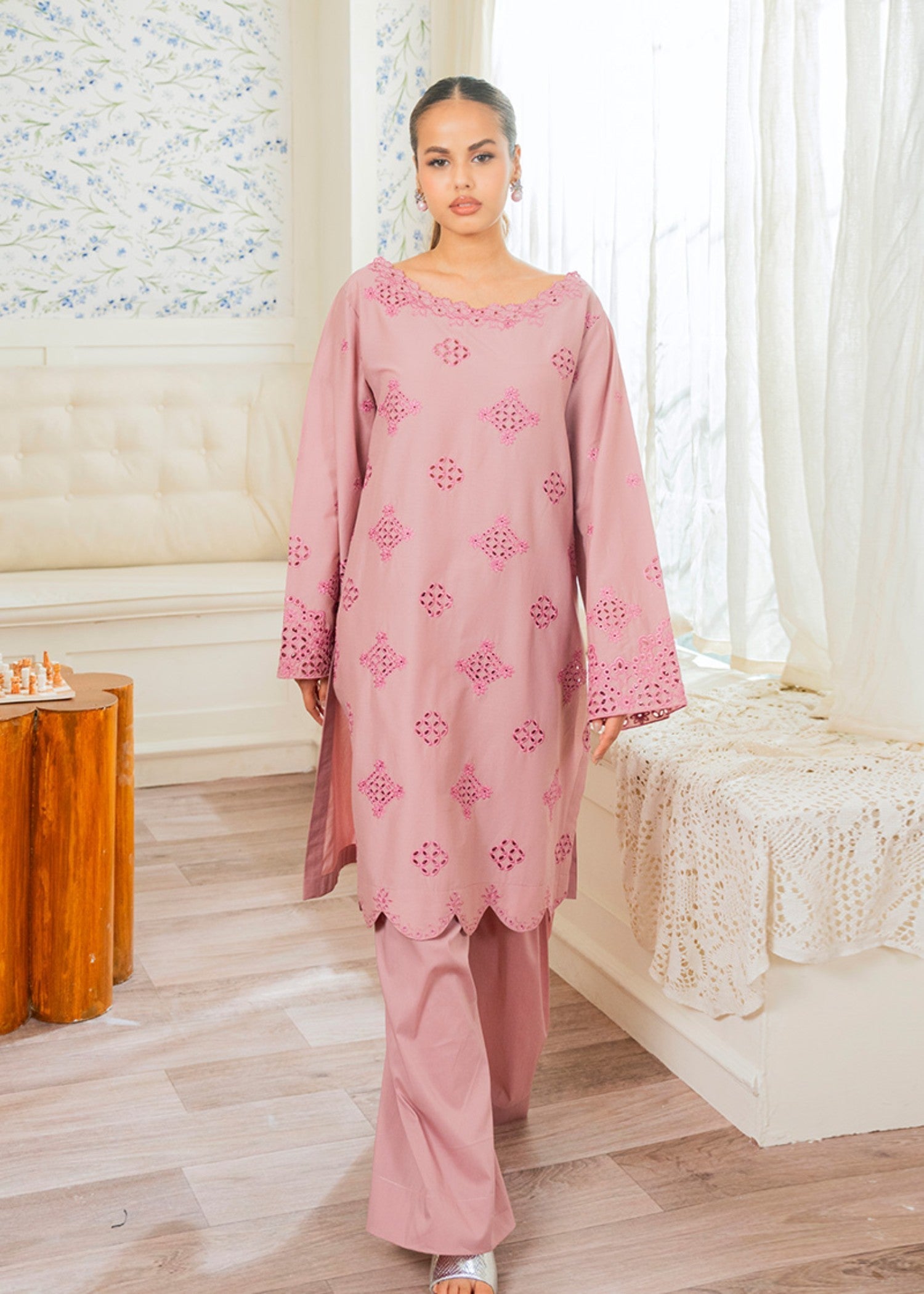 Kross Kulture Embroidered Cotton Silk Suit 01673 Women 2pcs
