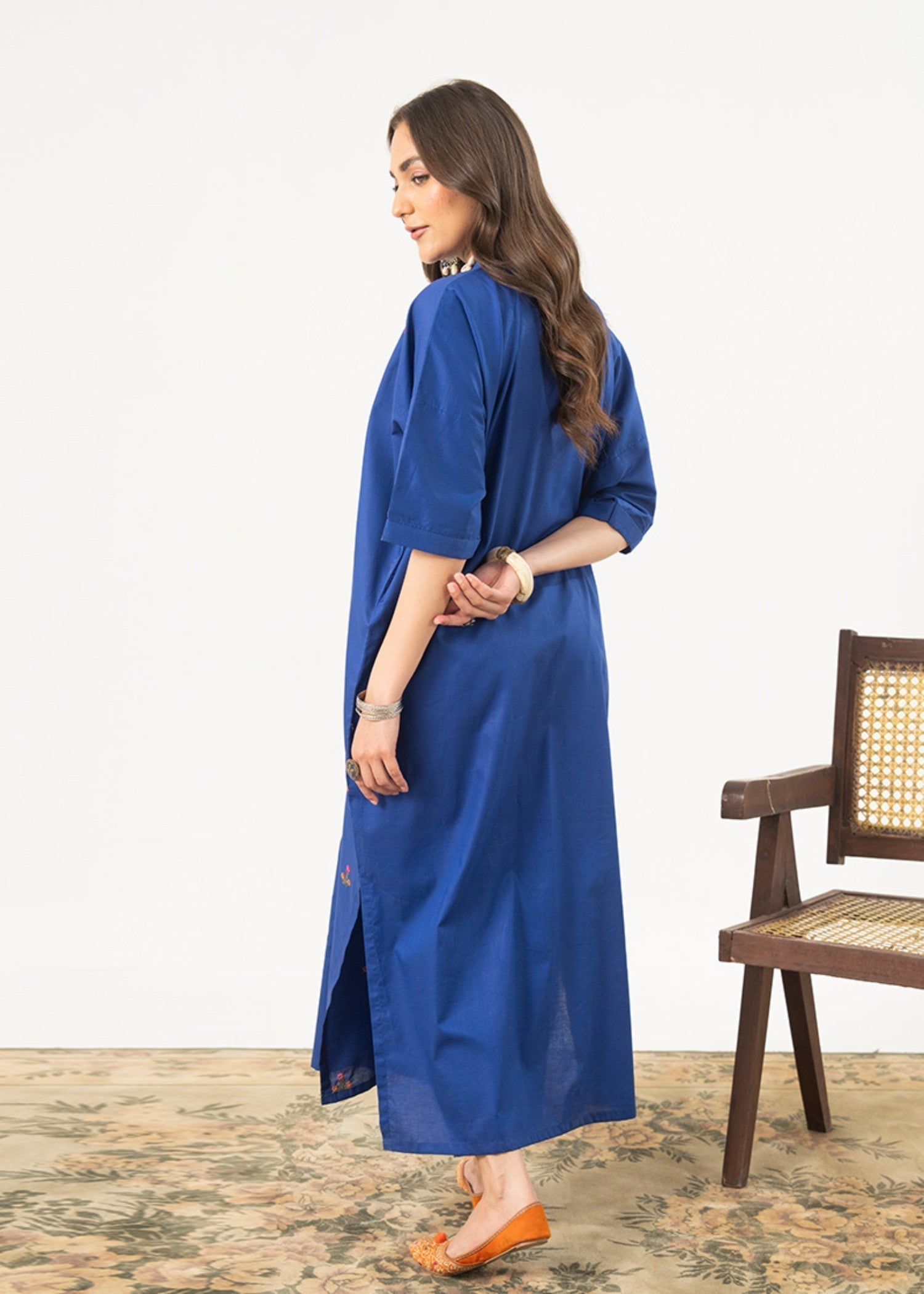 Kross Kulture Embroidered Cotton Lawn Long Shirt Women 1pcs