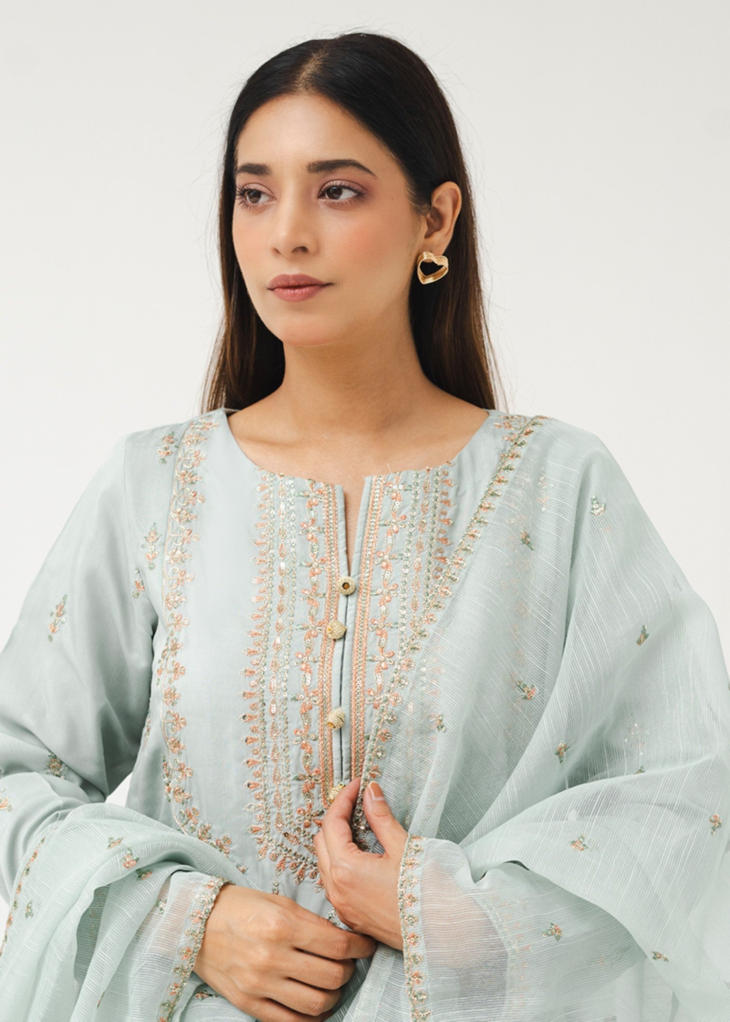 Kross Kulture Embroidered Viscose Suit 1624 Women 3pcs