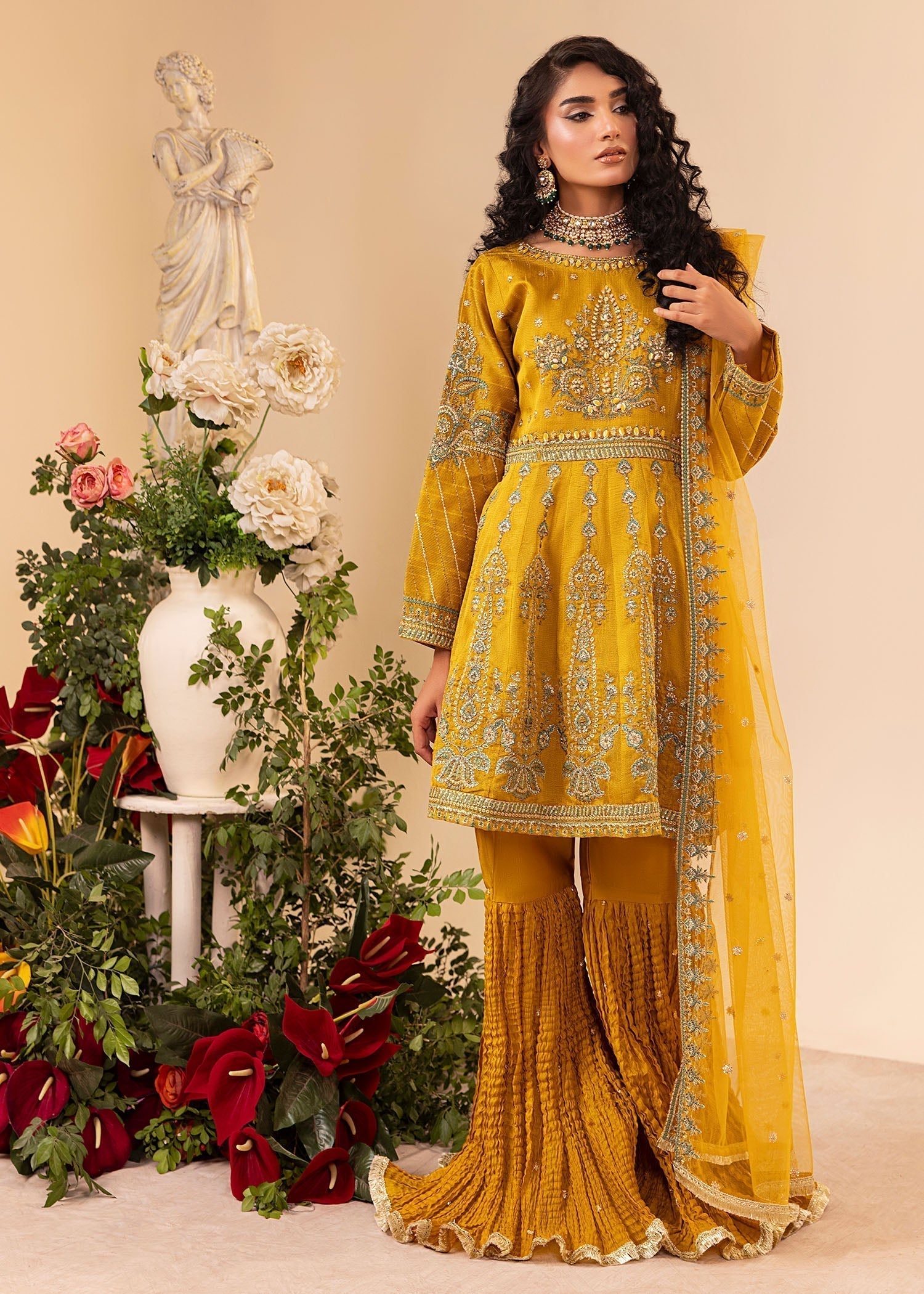 Diara Couture ZARIFA UA 07 MUSTARD Women 3pcs