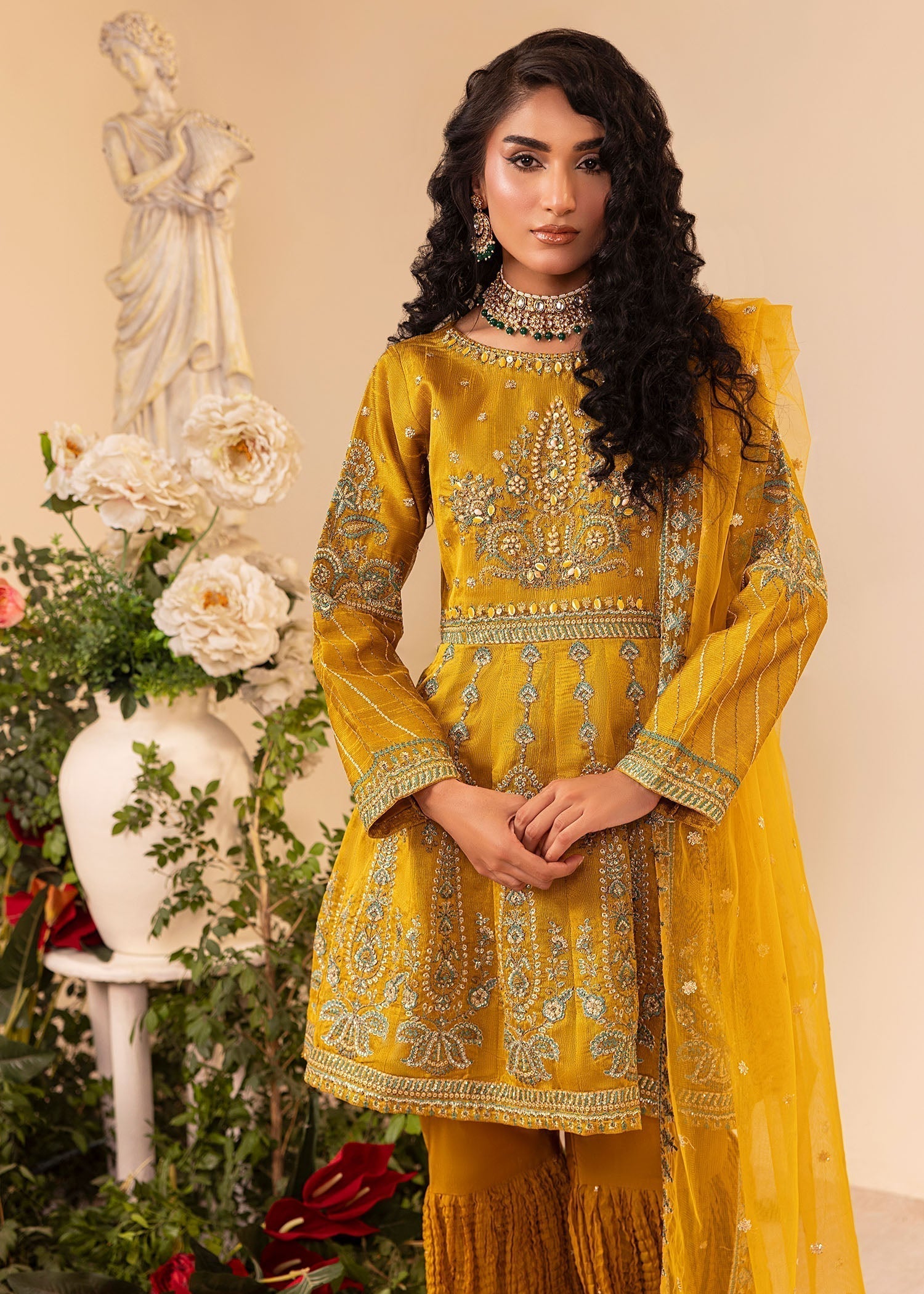 Diara Couture ZARIFA UA 07 MUSTARD Women 3pcs