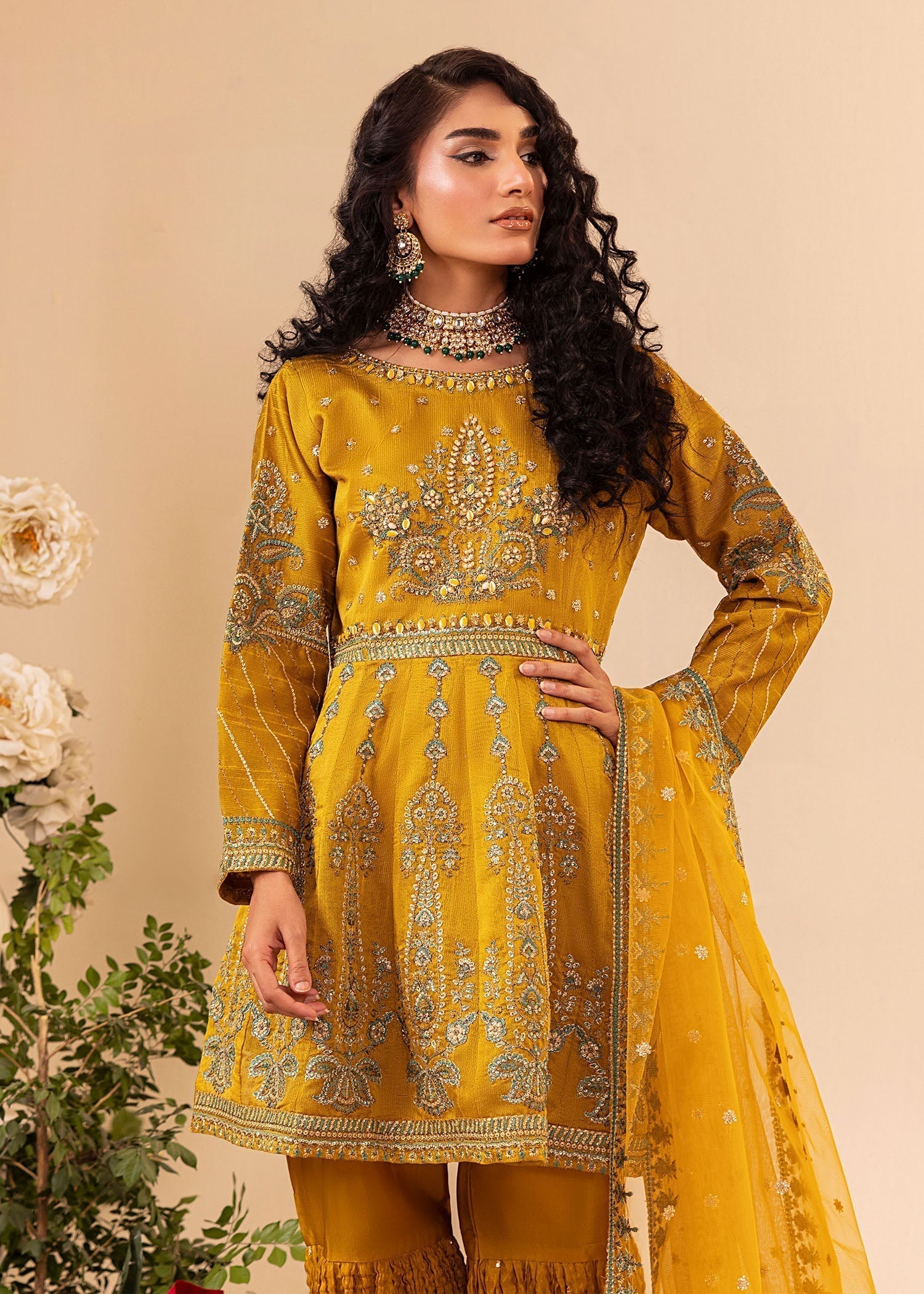 Diara Couture ZARIFA UA 07 MUSTARD Women 3pcs
