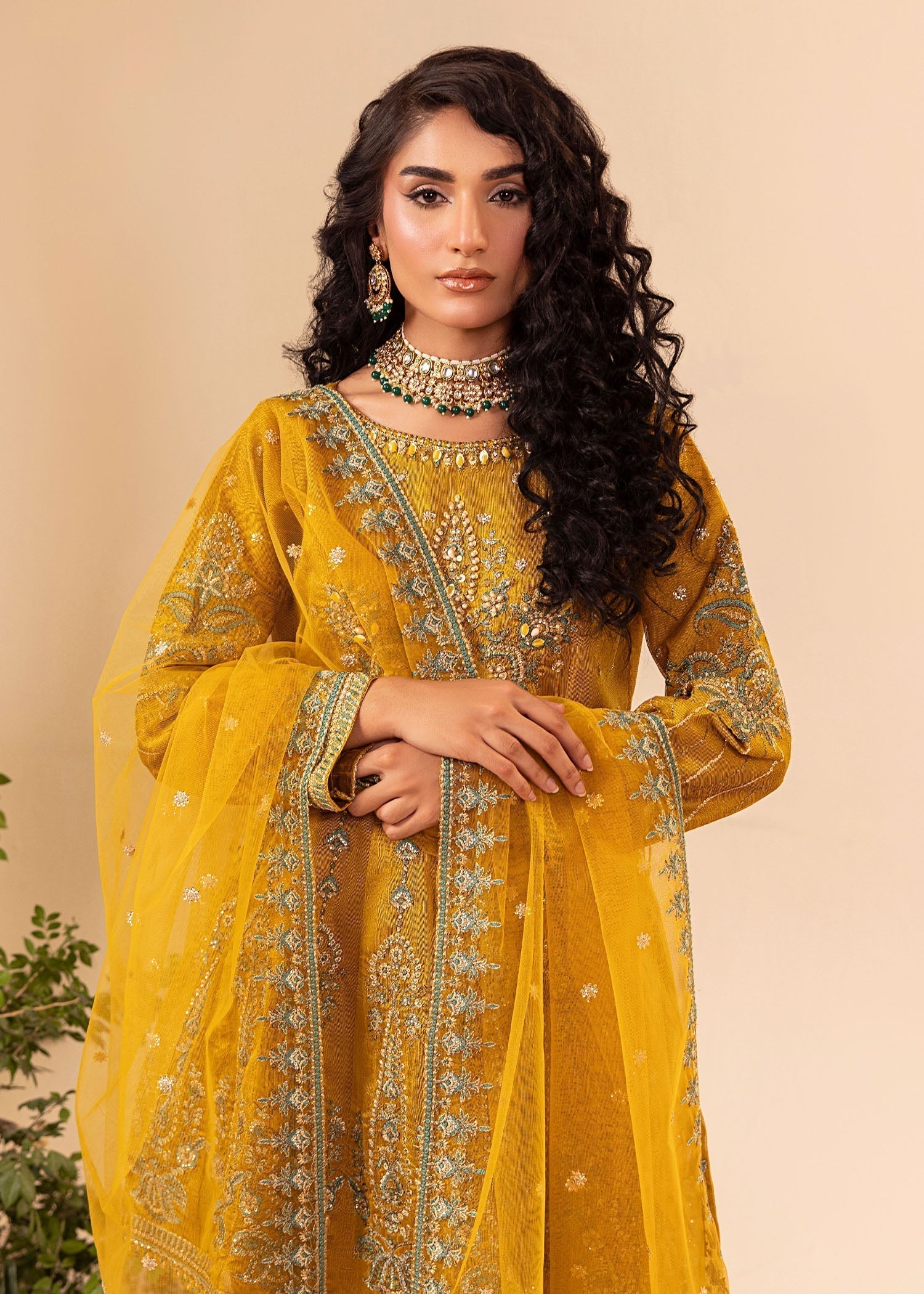 Diara Couture ZARIFA UA 07 MUSTARD Women 3pcs