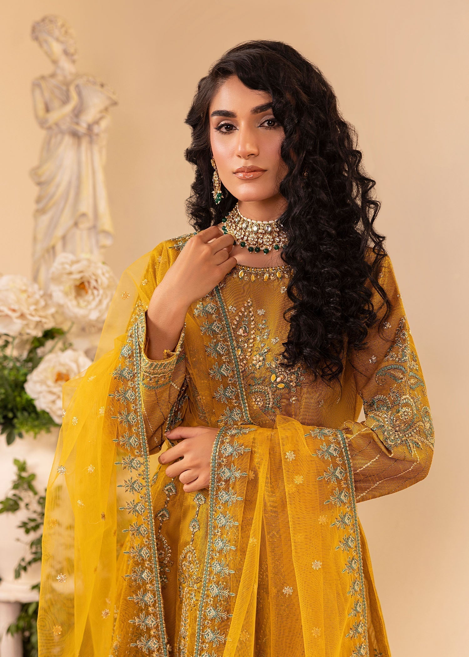 Diara Couture ZARIFA UA 07 MUSTARD Women 3pcs