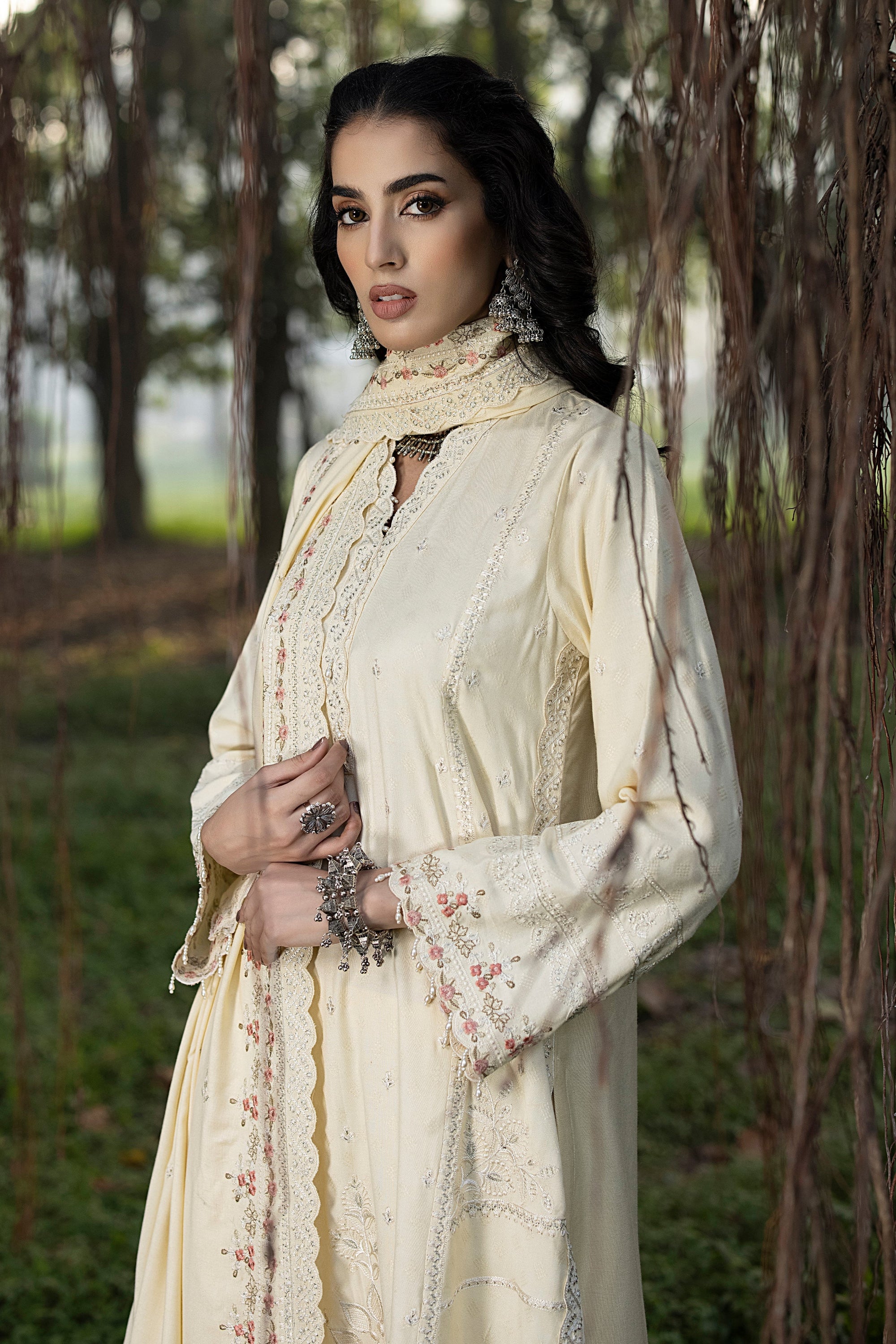 Lakhany Ready To Wear Embroidered with Fancy Shawl Women 3pcs