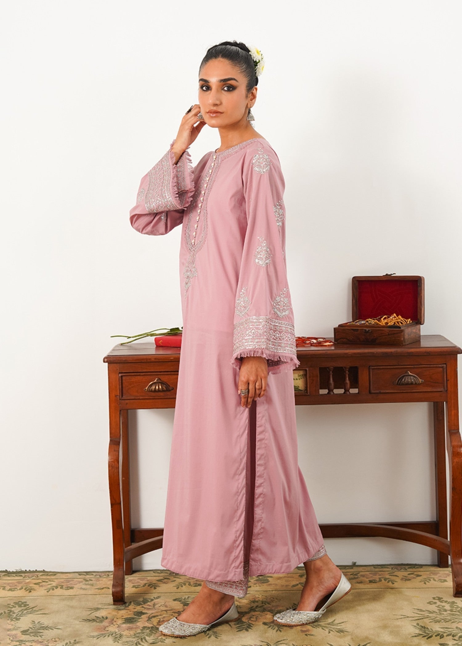 Kross Kulture Luxe Cotton Silk Suit 1708 Women 2pcs