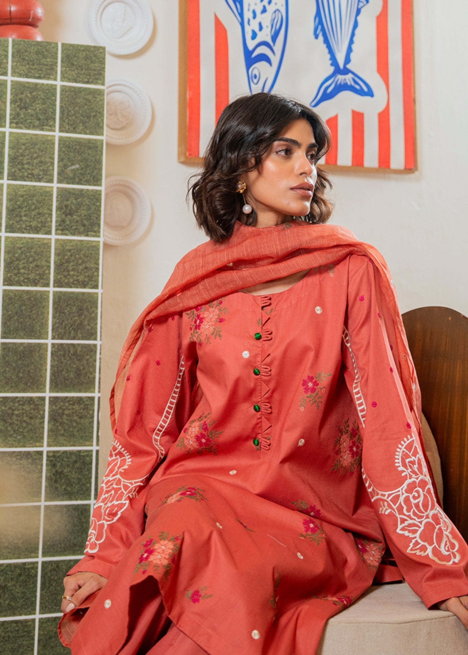 Kross Kulture Embroidered Lawn Suit 01522 Women 3pcs
