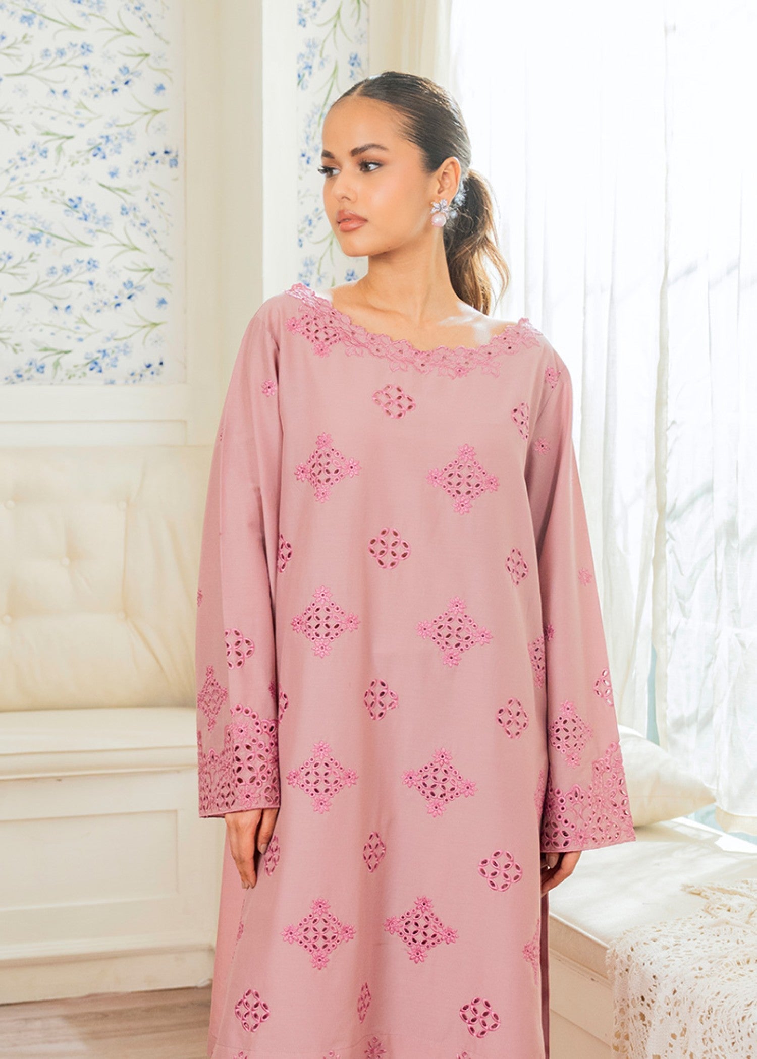Kross Kulture Embroidered Cotton Silk Suit 01673 Women 2pcs