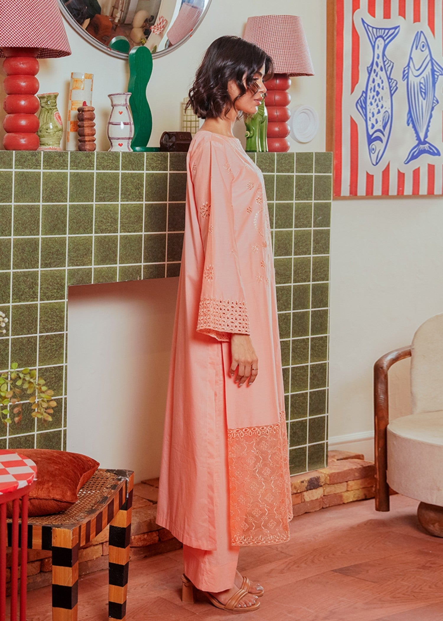 Kross Kulture Embroidered Cotton Silk Suit 01675 Women 2pcs