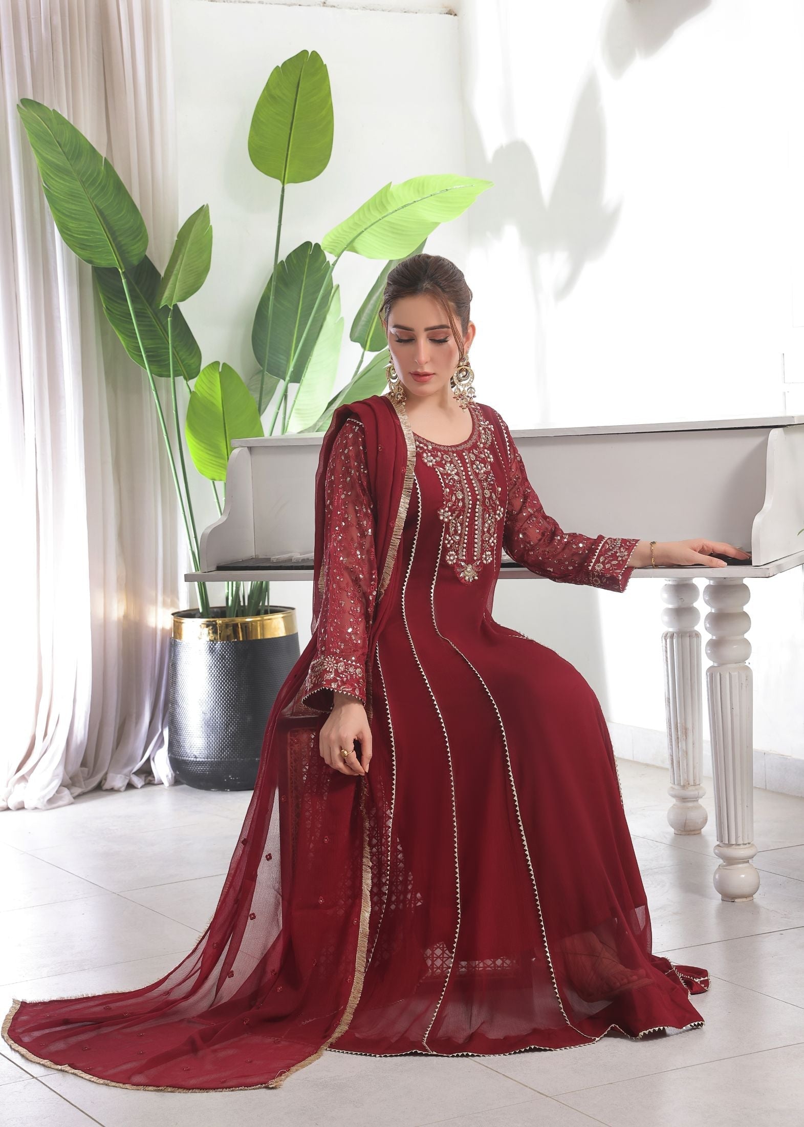 Alsiyab Raani Maroon Women 3pcs
