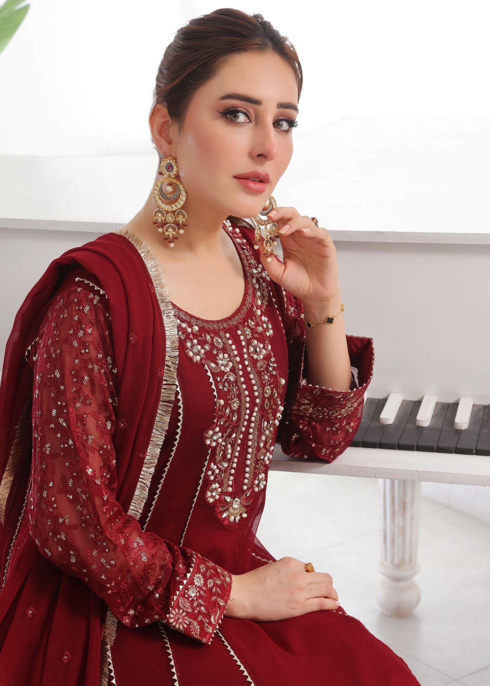 Alsiyab Raani Maroon Women 3pcs