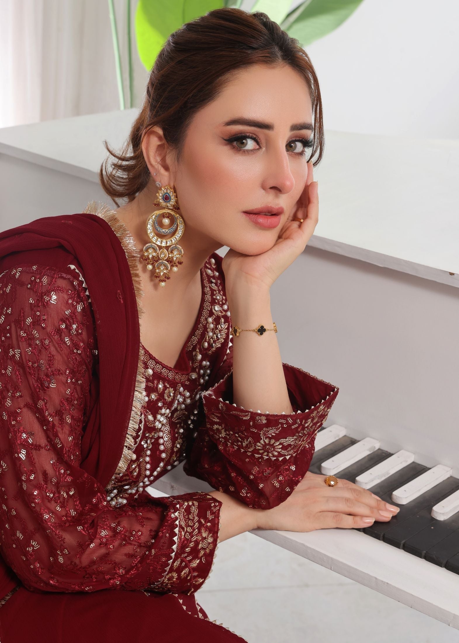 Alsiyab Raani Maroon Women 3pcs