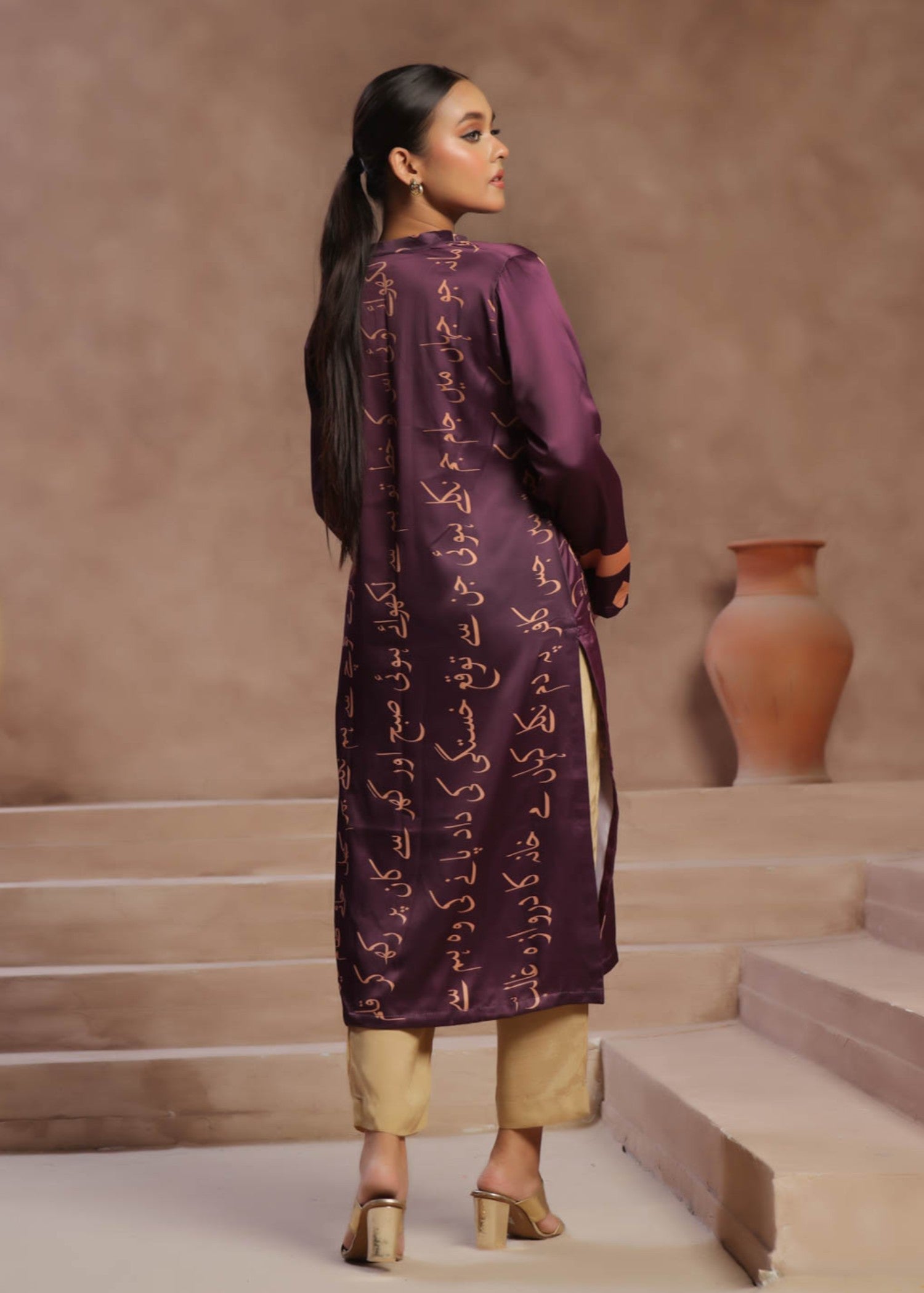 Tng (The Next Generation) Ghalib ki Khuahish | Shirt | Silk | Plum Women 1pcs