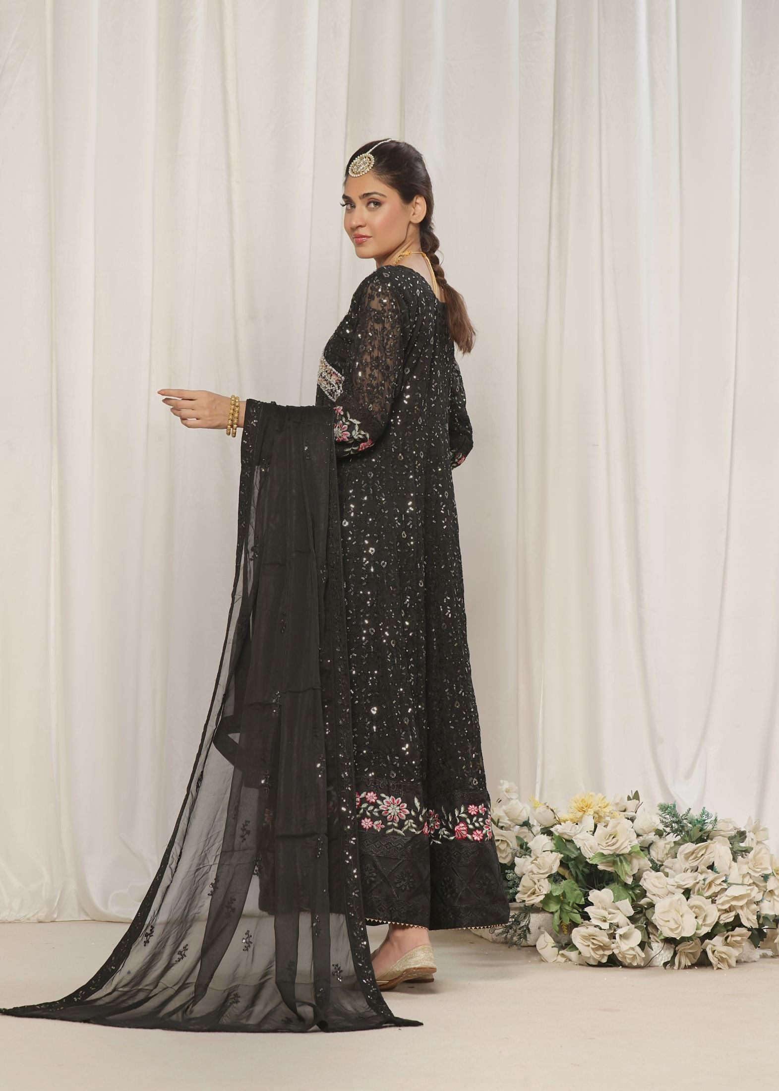 Alsiyab Jahanara Black Women 3pcs