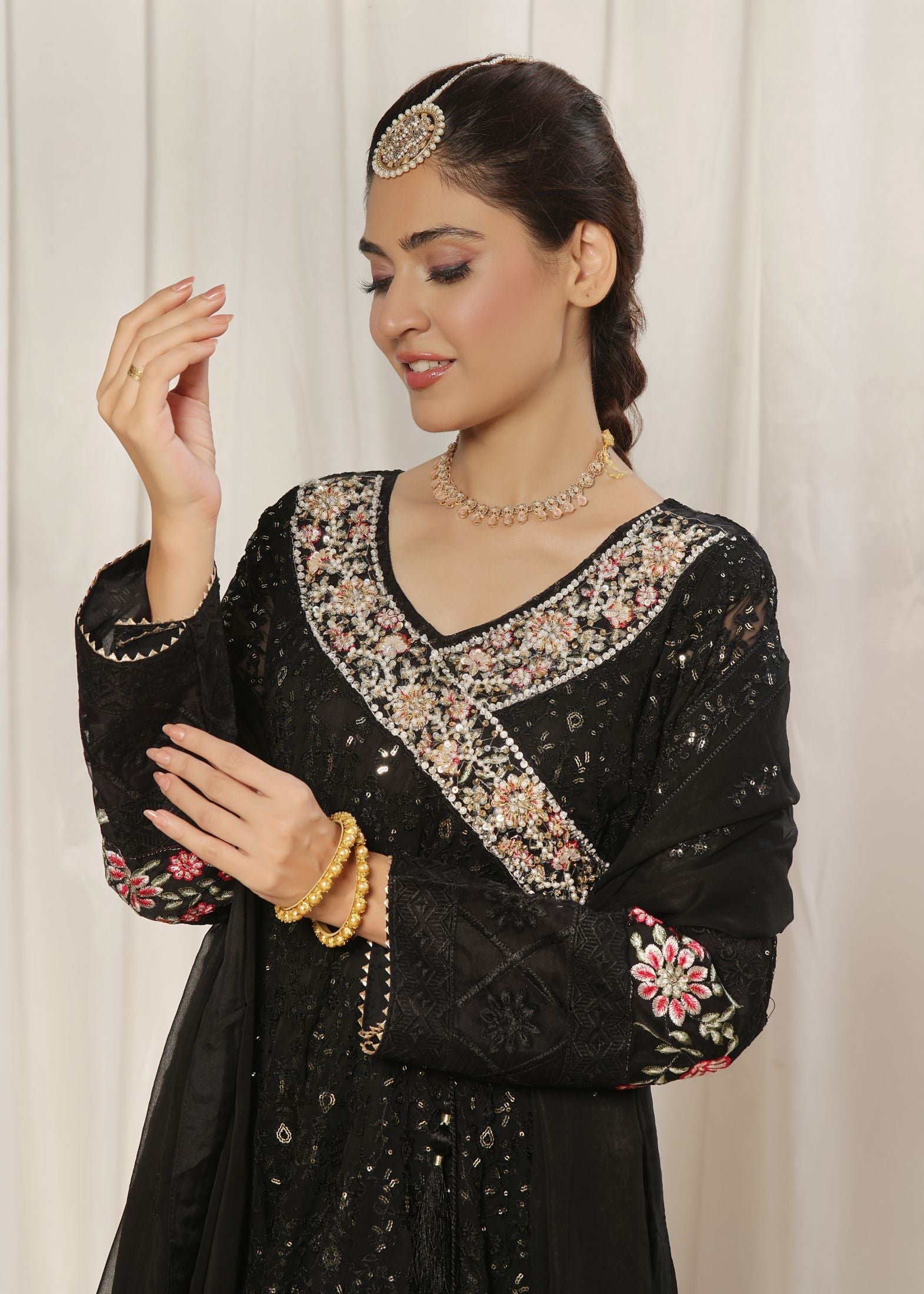 Alsiyab Jahanara Black Women 3pcs