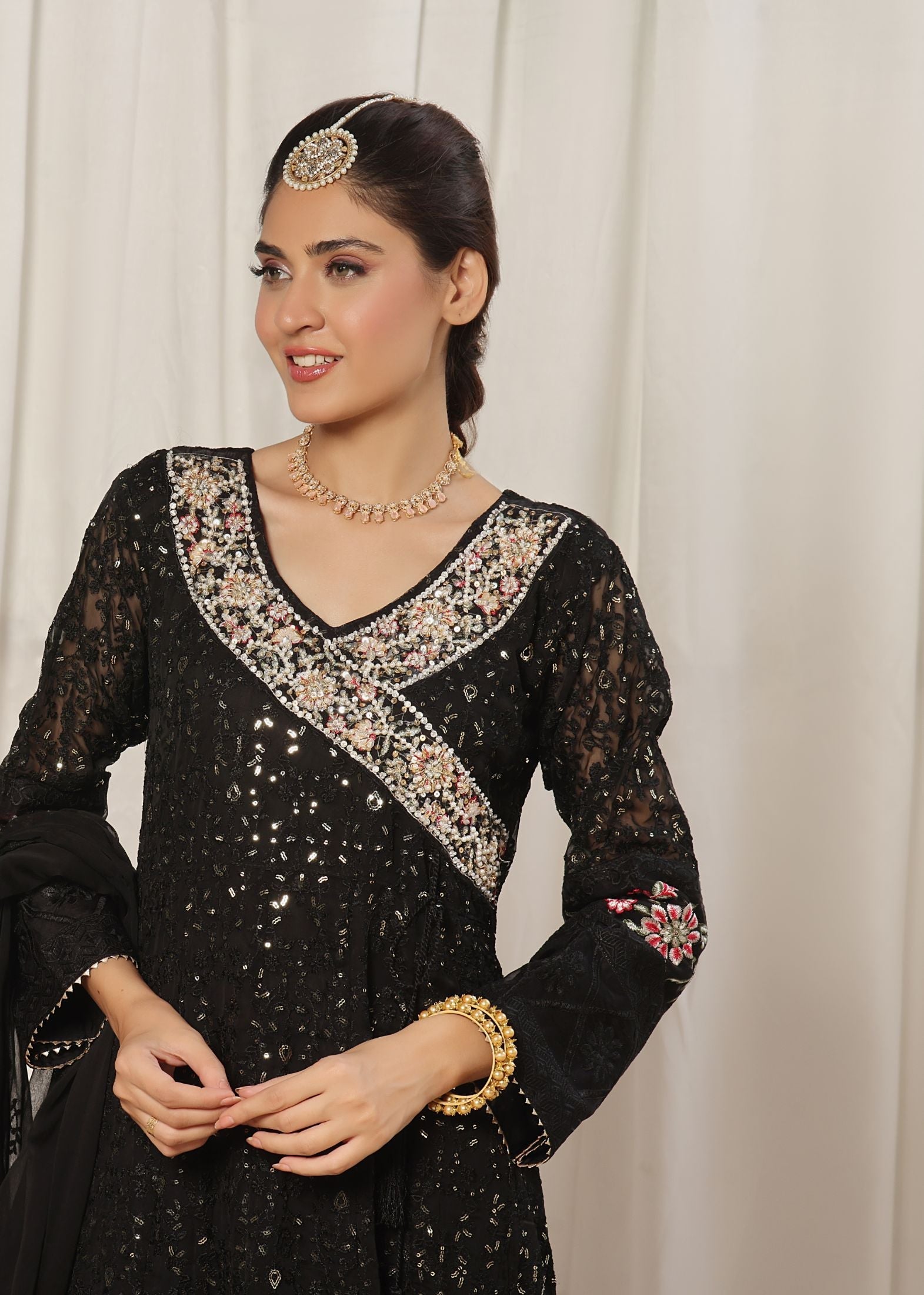 Alsiyab Jahanara Black Women 3pcs