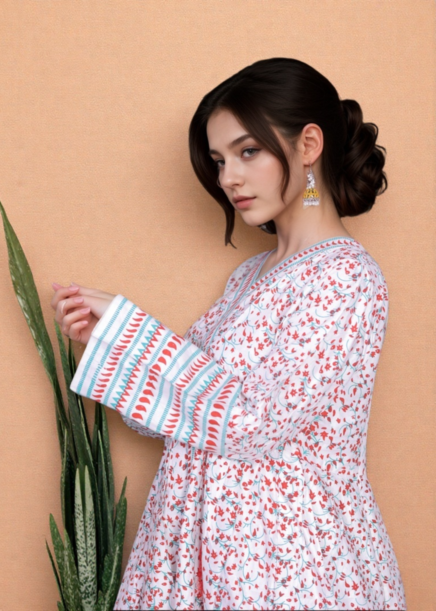 Libas Thread White Angrakha Women 1pcs