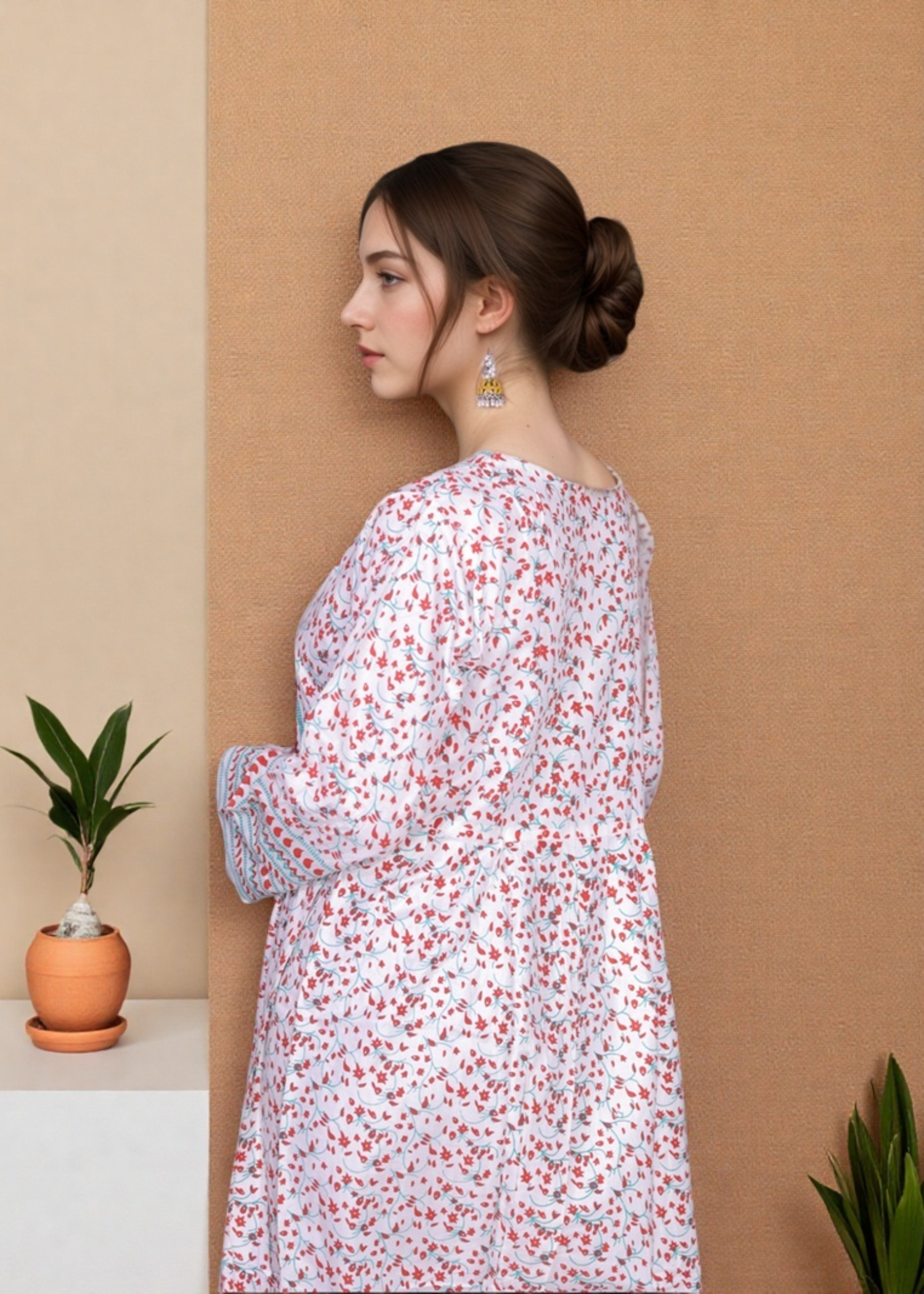 Libas Thread White Angrakha Women 1pcs