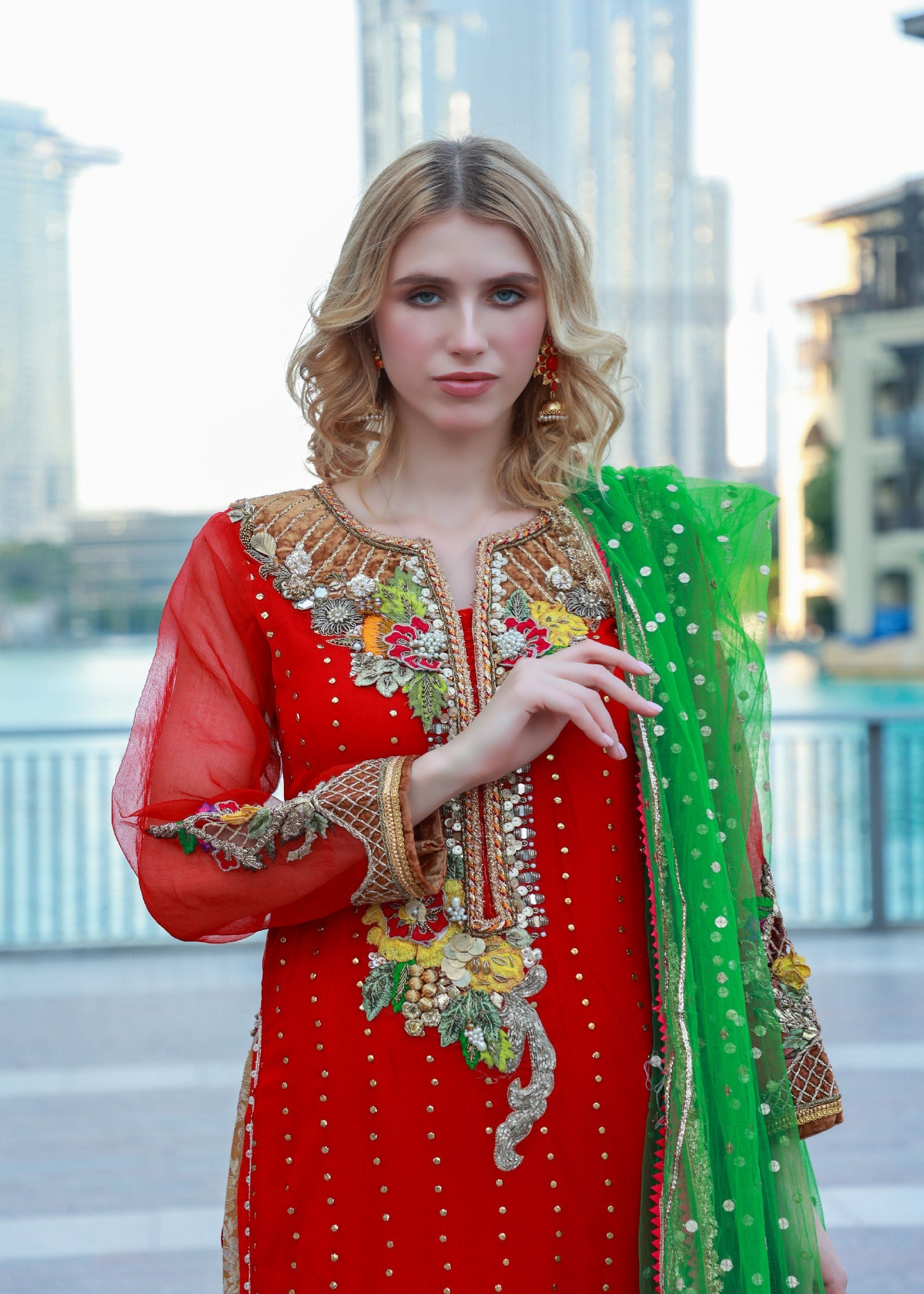 Khuda Baksh Creations Z 279 Red Women 4pcs