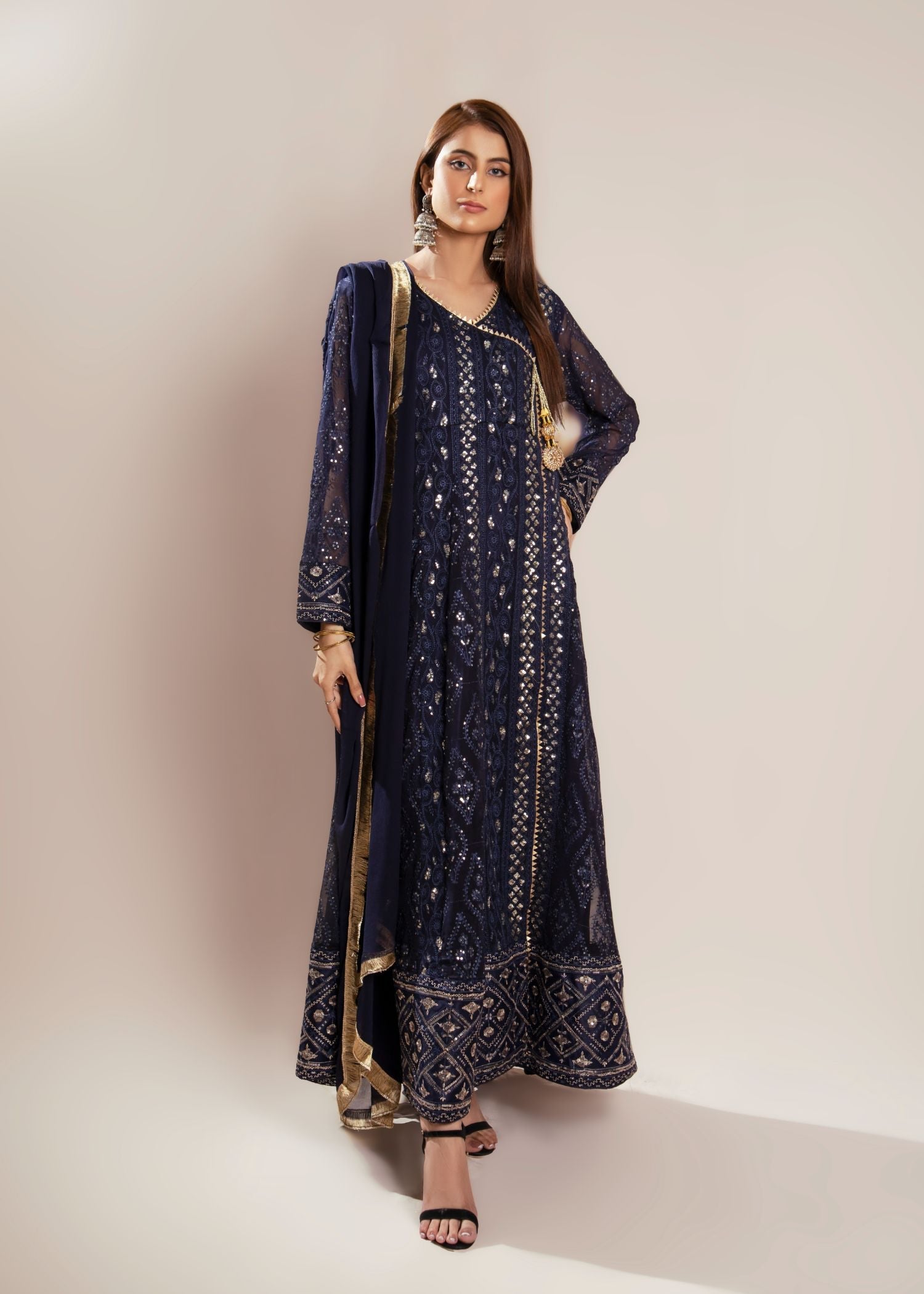 Manahils ANGRAKHA 099 MELANIE NAVY BLUE Women 3pcs