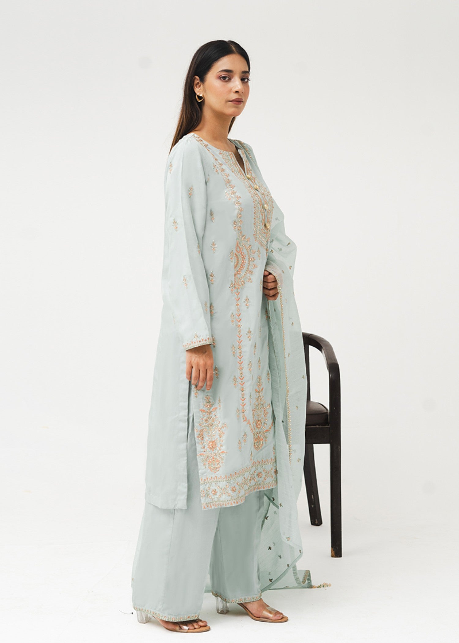 Kross Kulture Embroidered Viscose Suit 1624 Women 3pcs