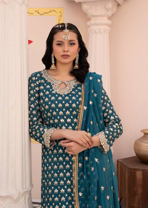 Misl naina (teal green) Women 3pcs