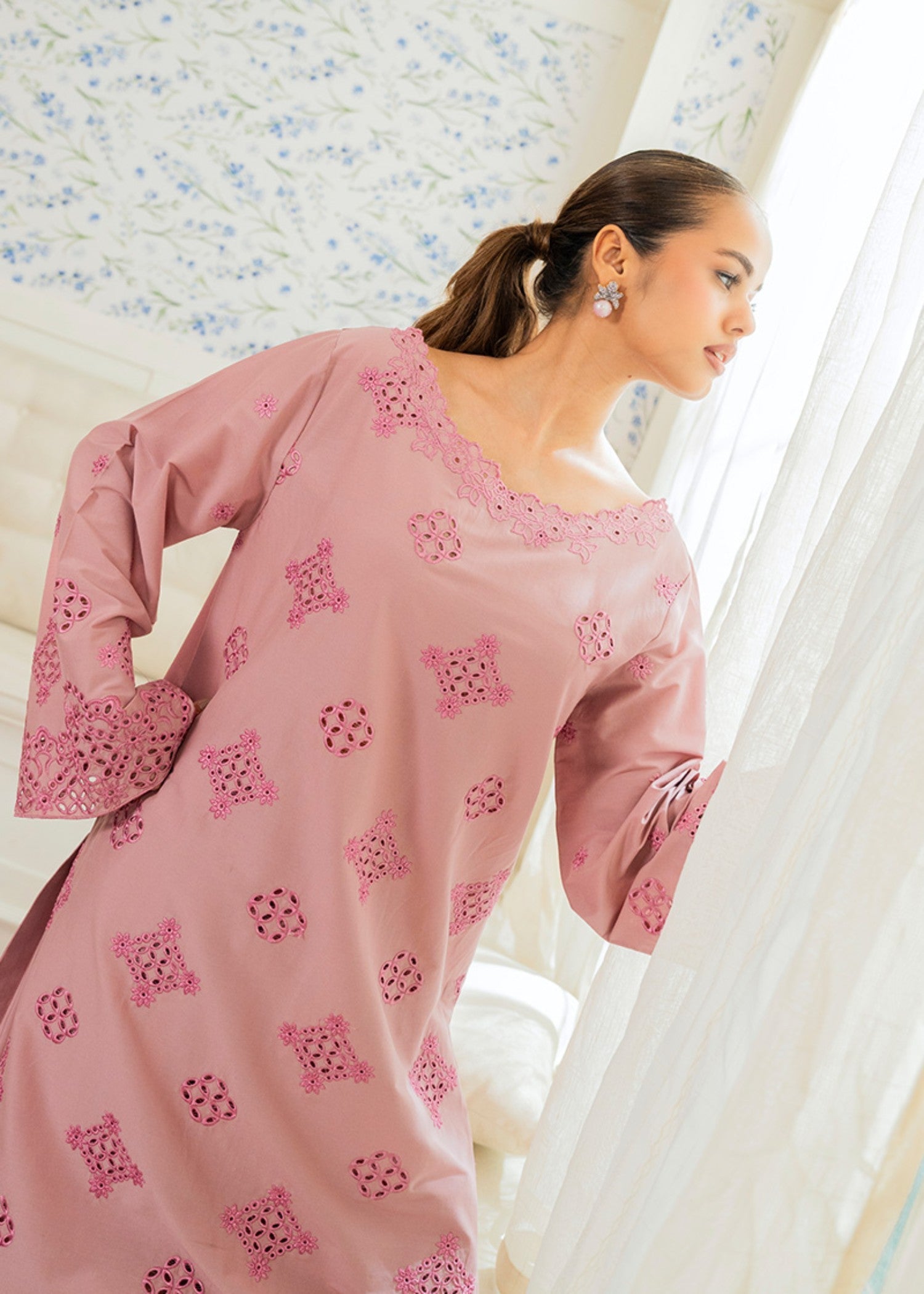 Kross Kulture Embroidered Cotton Silk Suit 01673 Women 2pcs