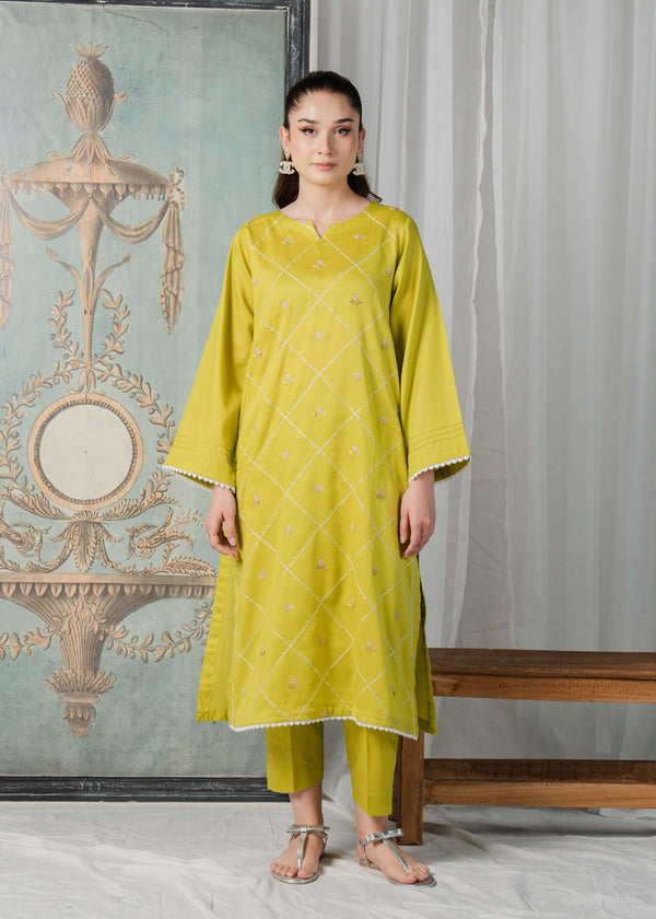 Buzzazi Embroidered Lime Women 2pcs