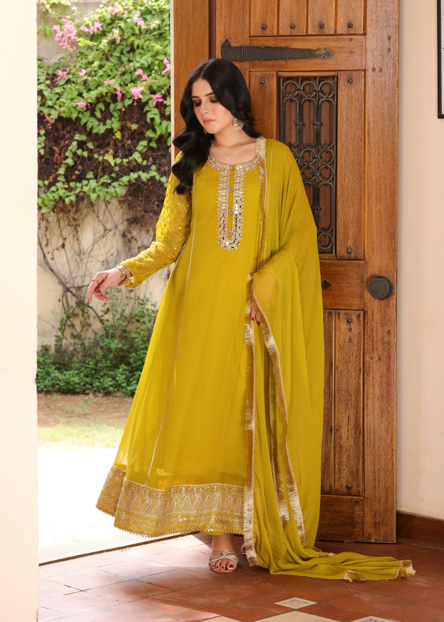 Manahils Maxi 123 MUSTARD Women 3pcs