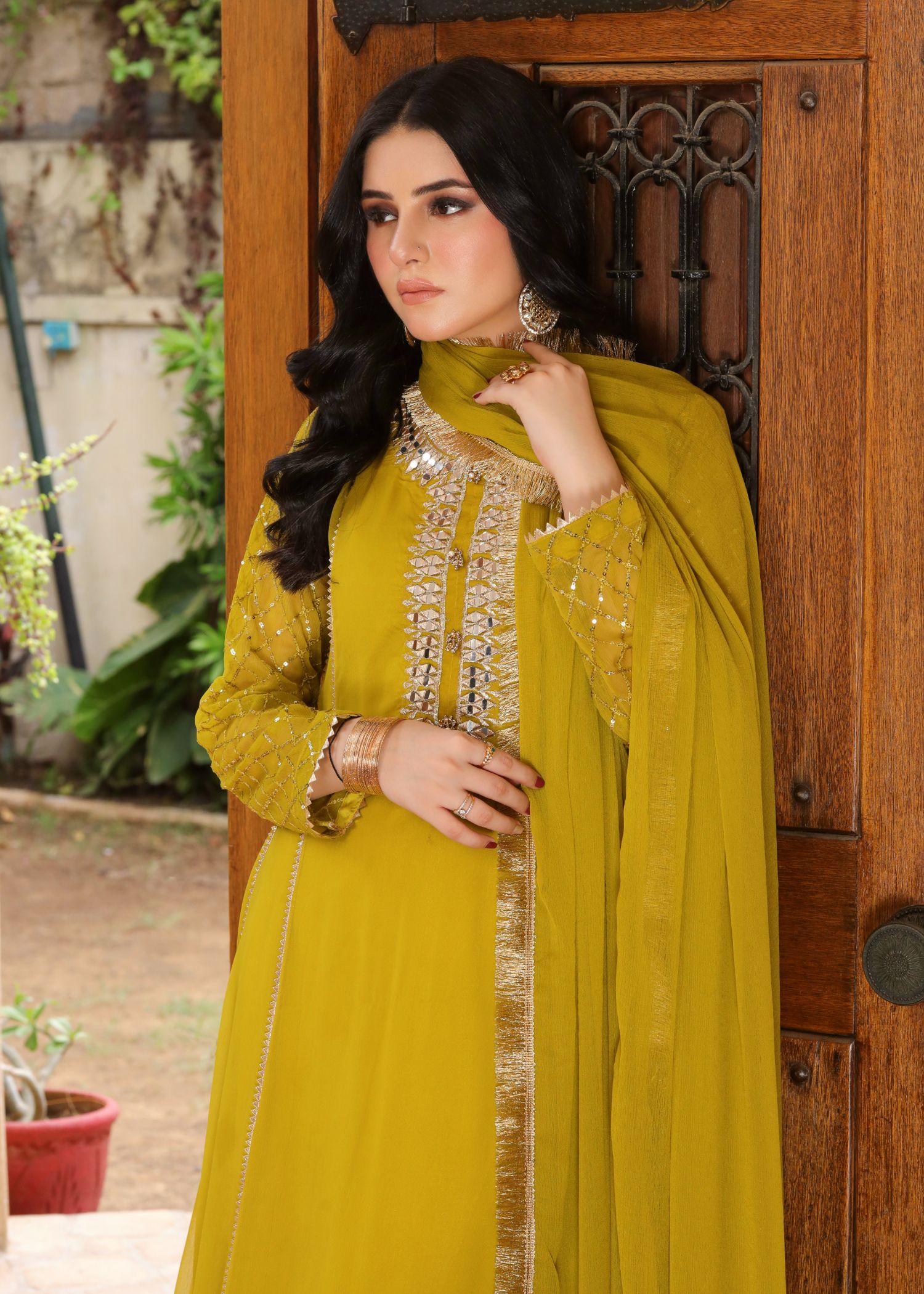 Manahils Maxi 123 MUSTARD Women 3pcs