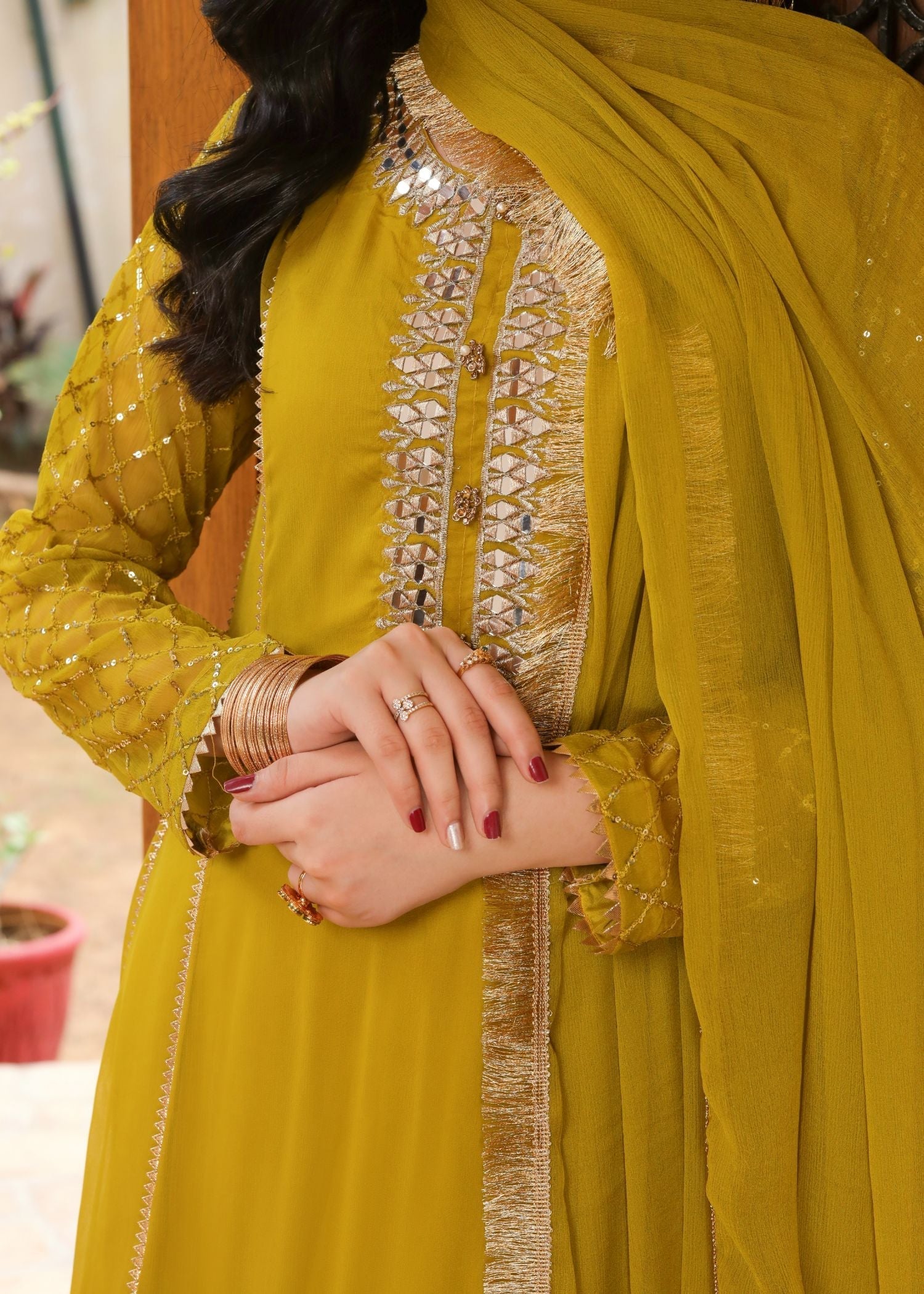 Manahils Maxi 123 MUSTARD Women 3pcs