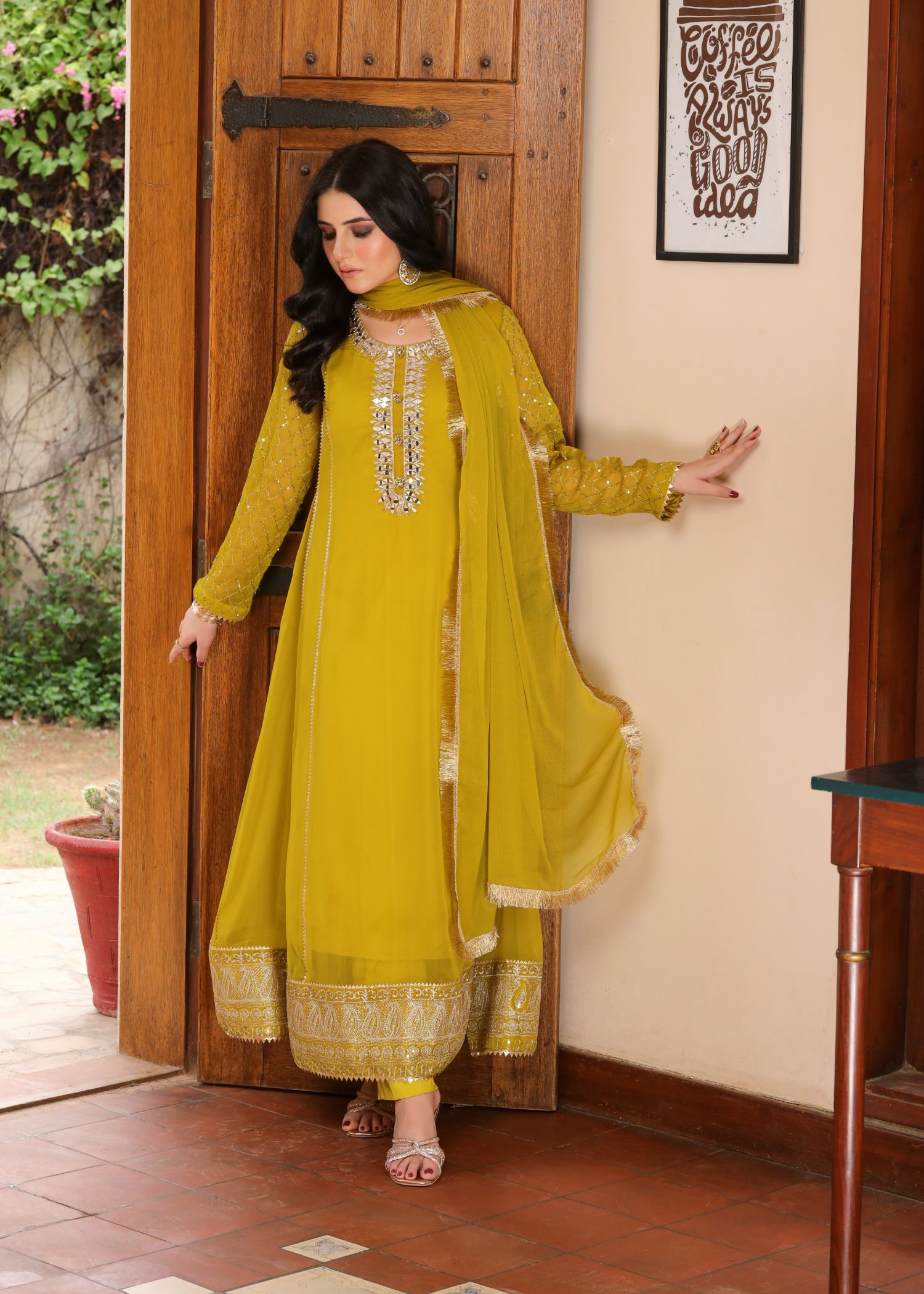 Manahils Maxi 123 MUSTARD Women 3pcs